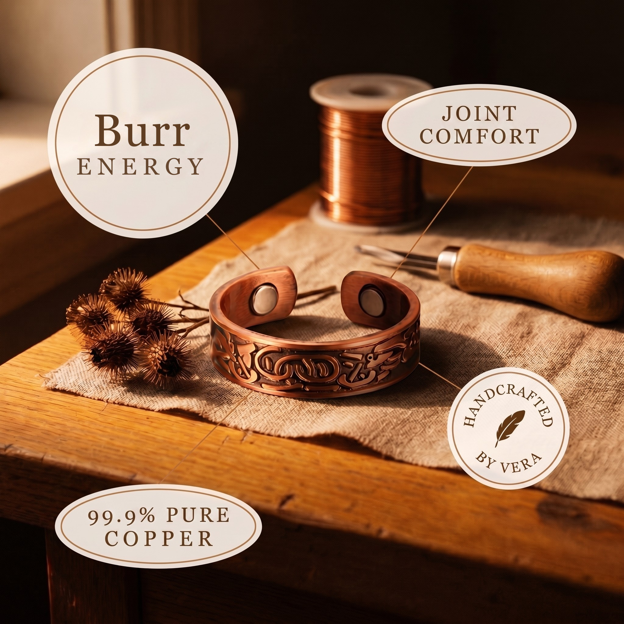 Mary's Burr Copper Ring