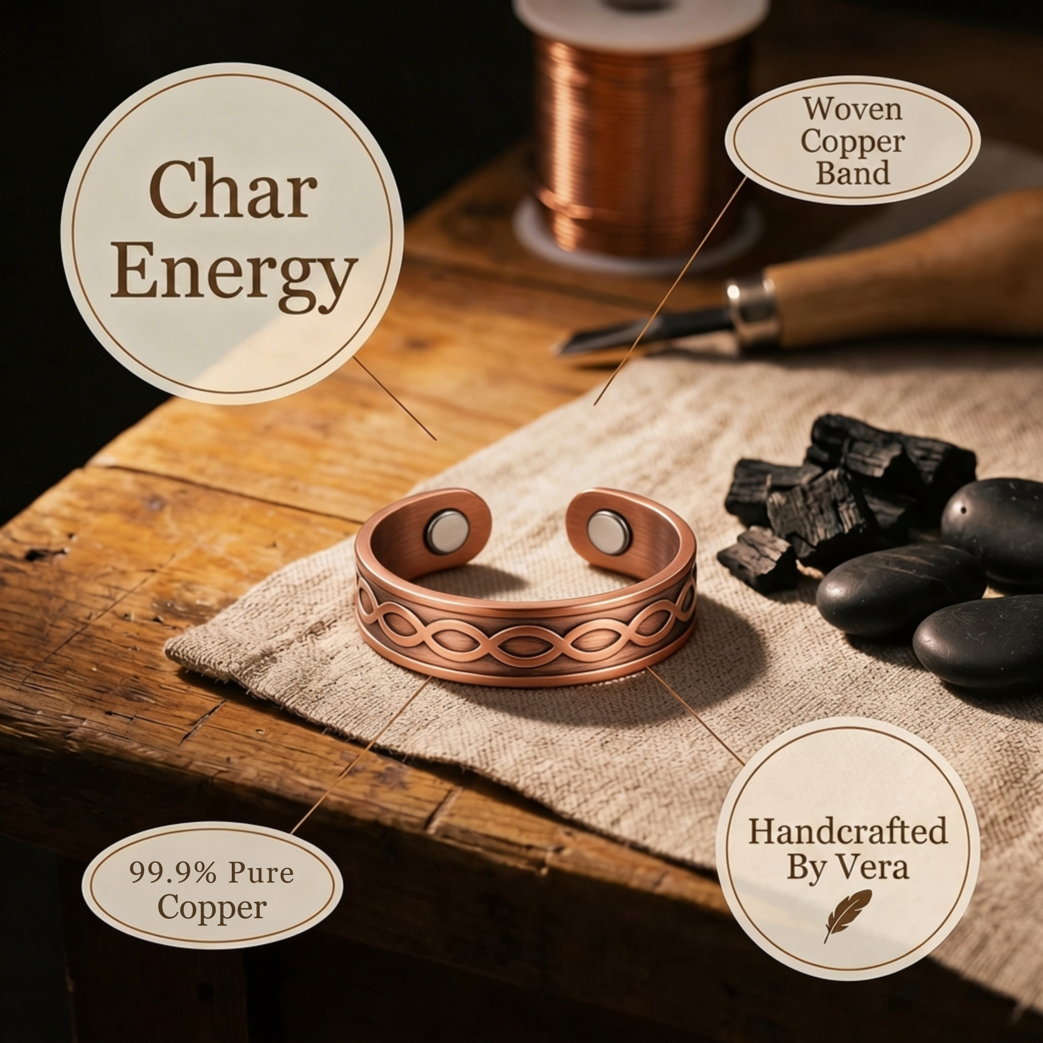 Mary's Char Copper Ring