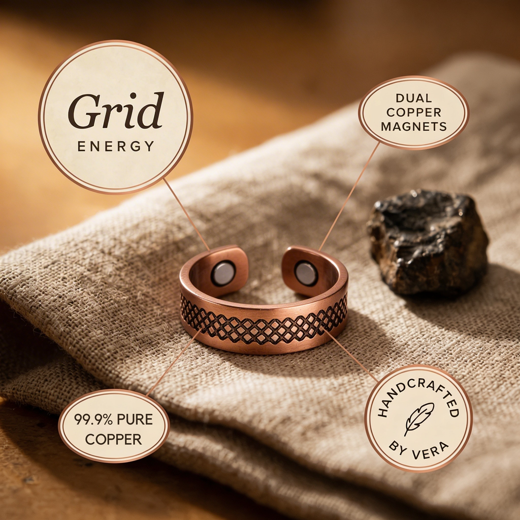 Mary's Grid Copper Ring
