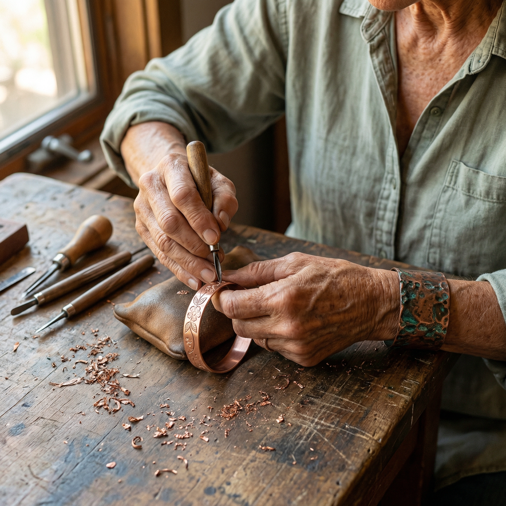 Mary's Bloom Copper Bracelet