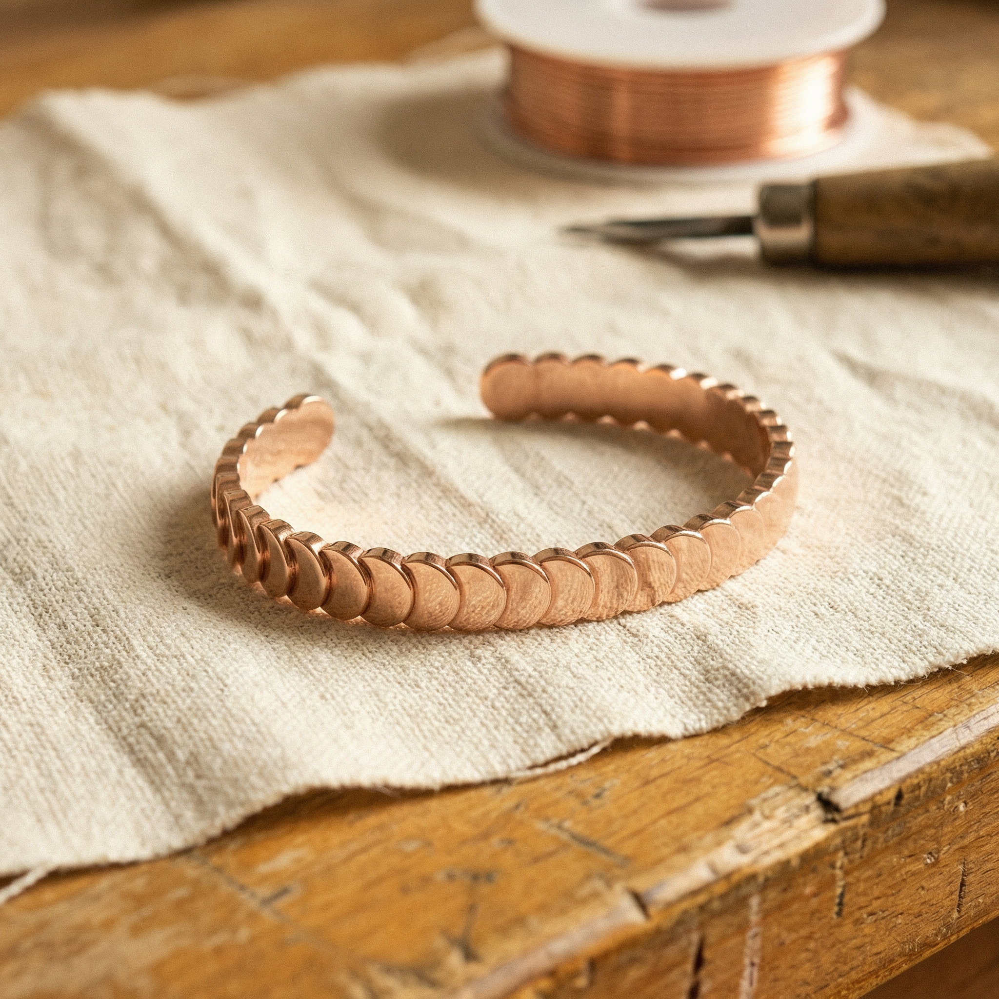 Mary's Tide Copper Bracelet