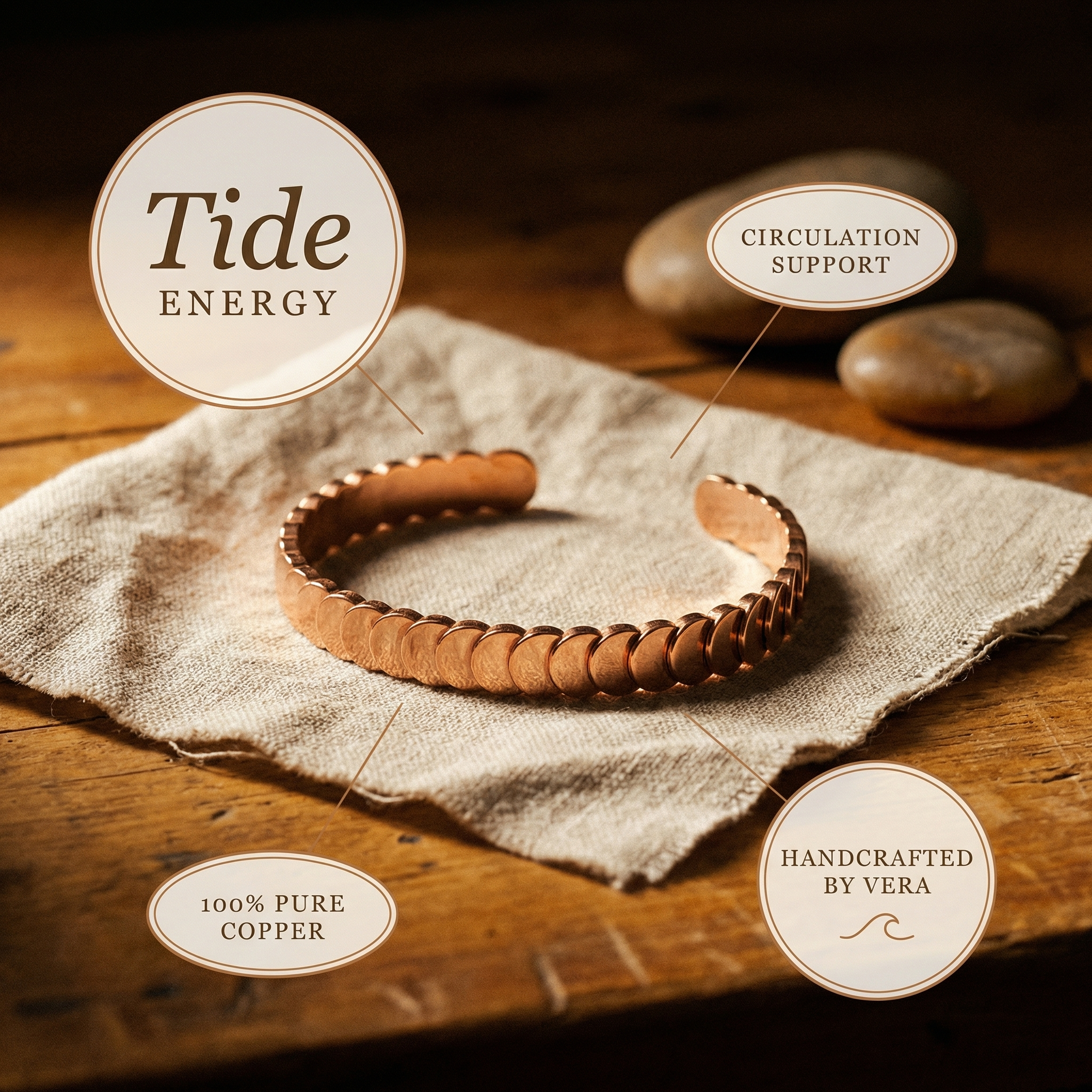 Mary's Tide Copper Bracelet