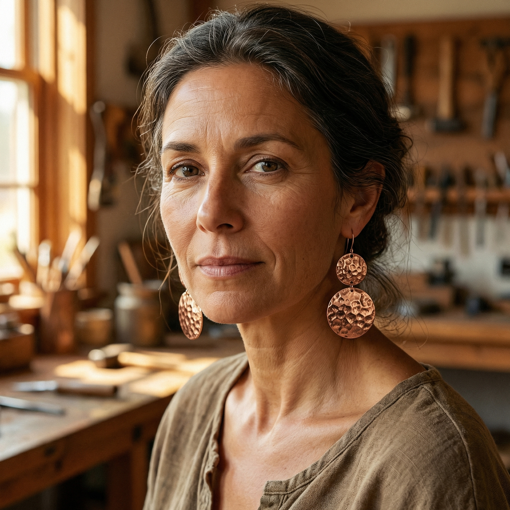 Mary's Solstice Copper Earrings