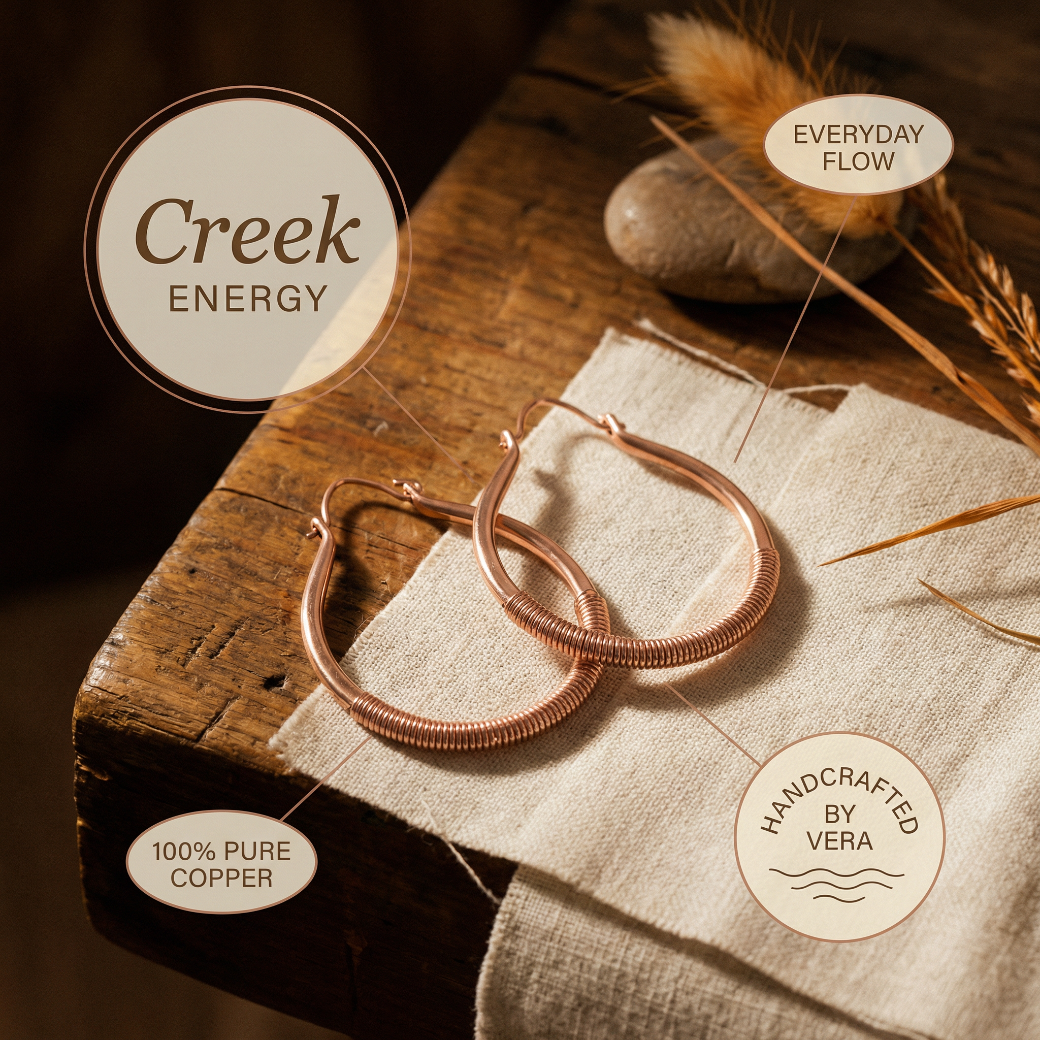 Mary's Creek Copper Earrings