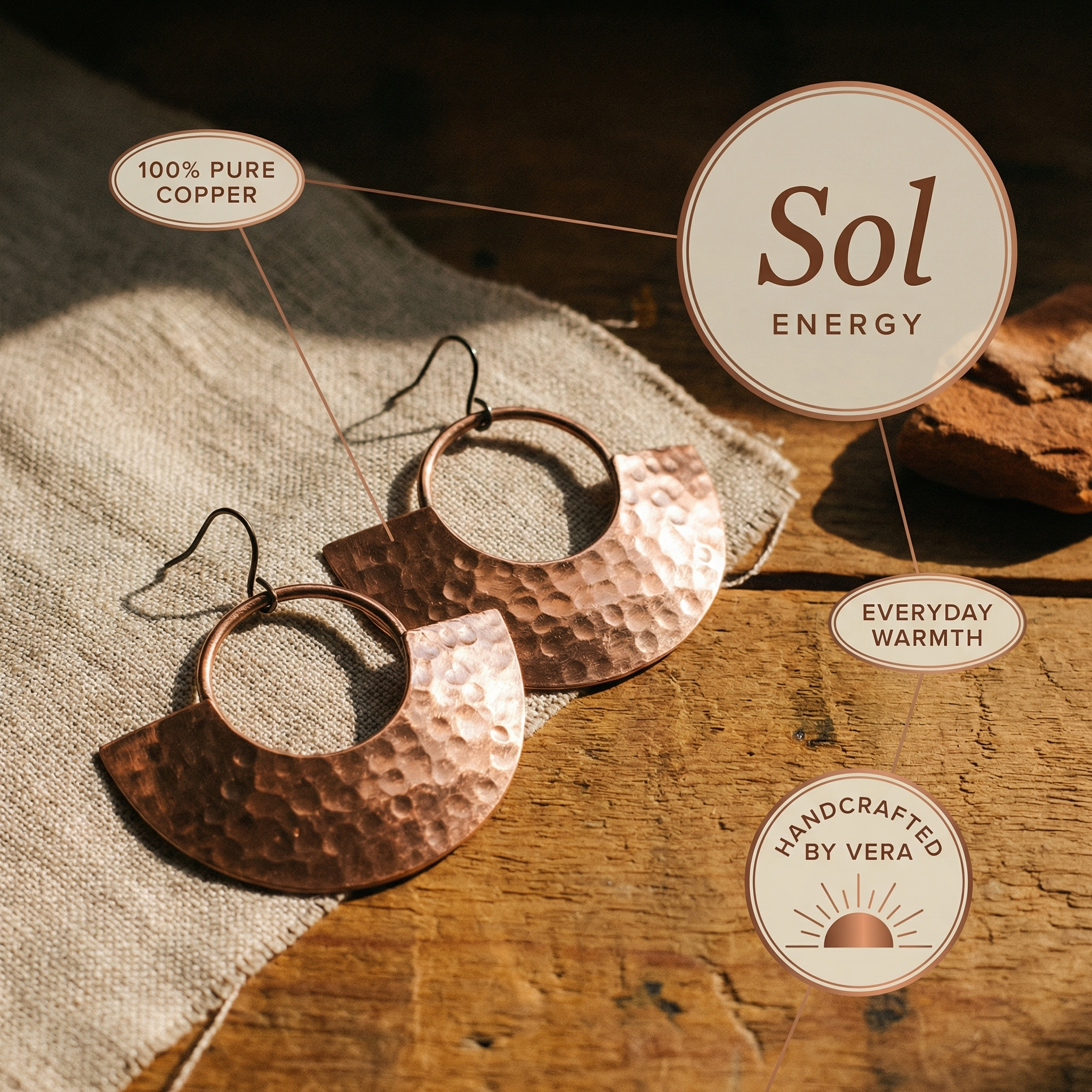 Mary's Sol Copper Earrings