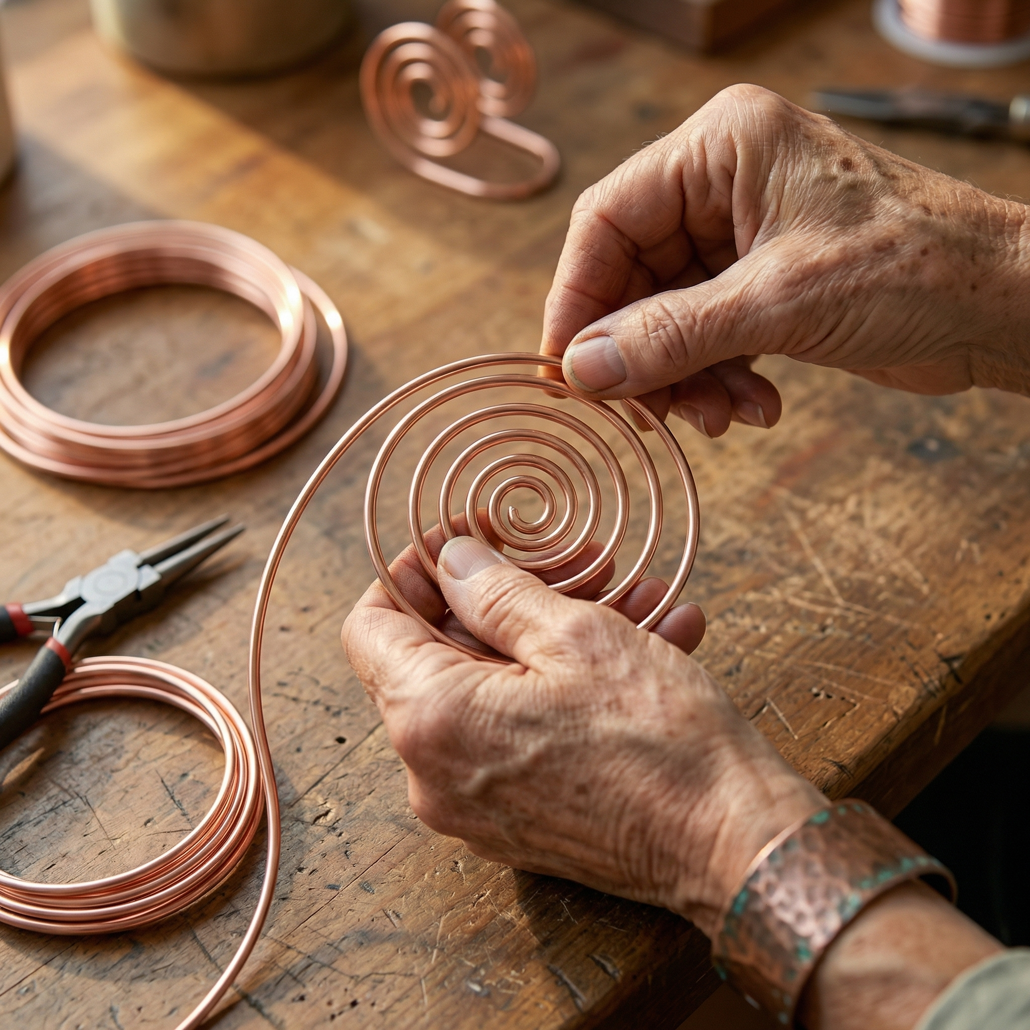 Mary's Flow Copper Hand Spiral