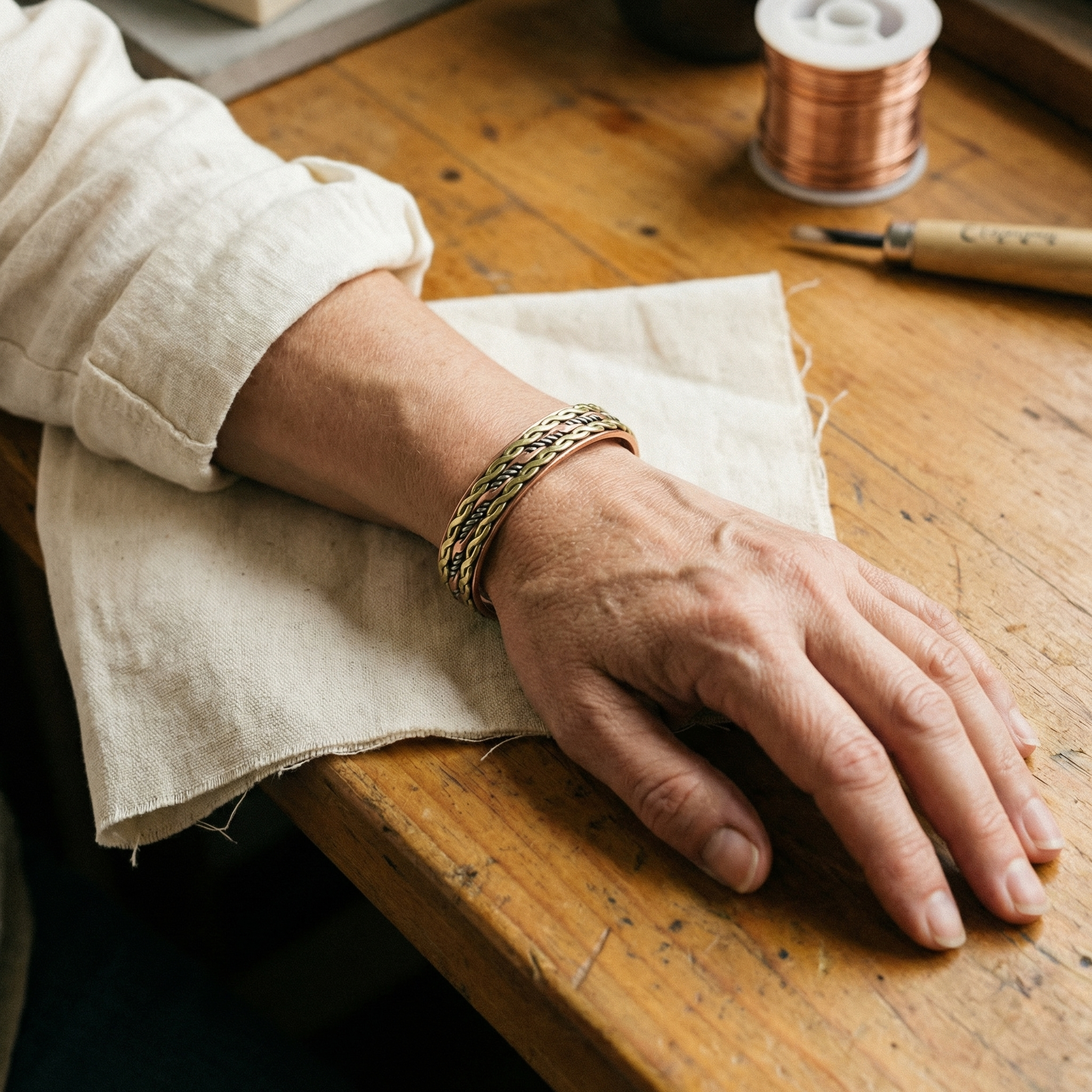 Mary's Weave Copper Bracelet