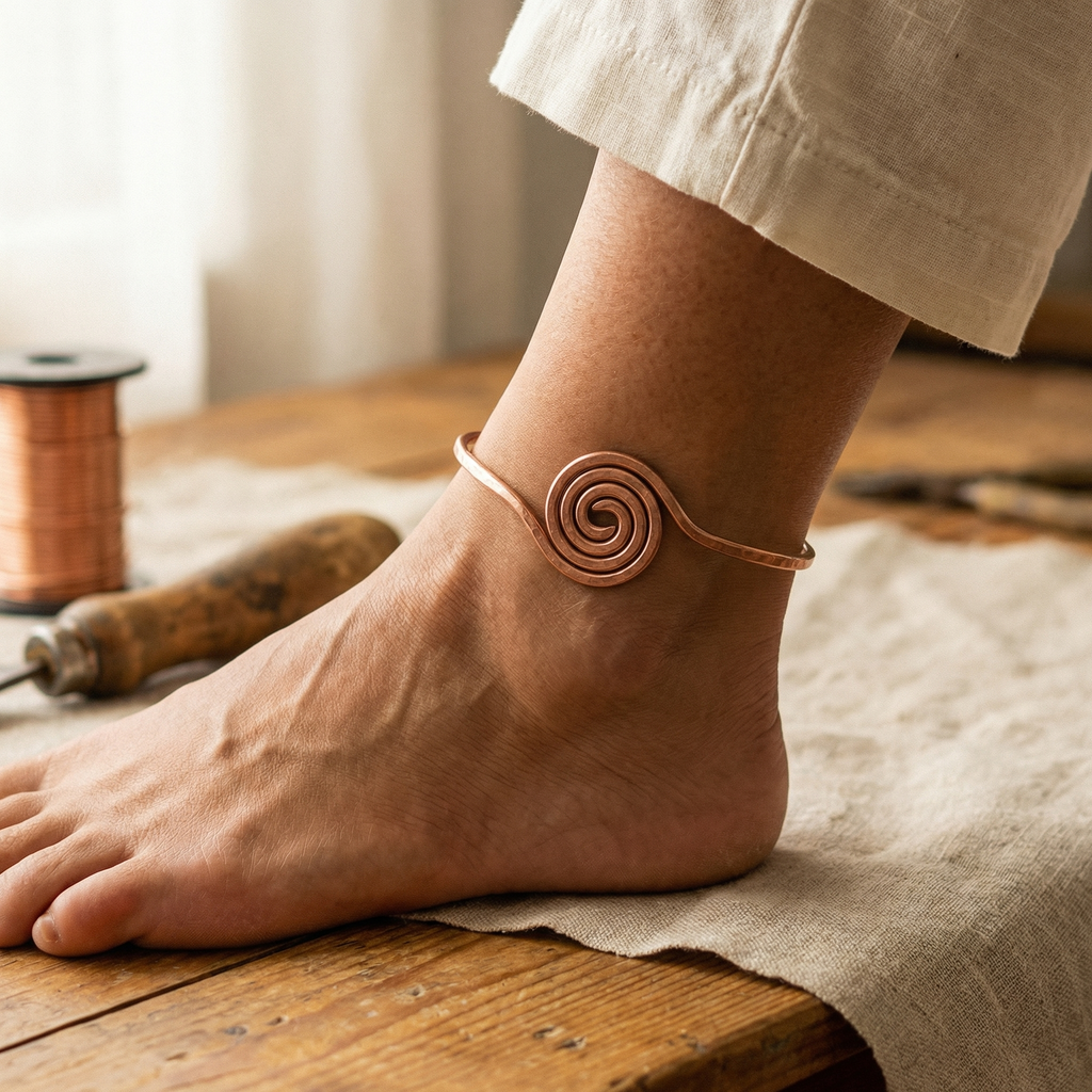 Mary's Coil Copper Anklet