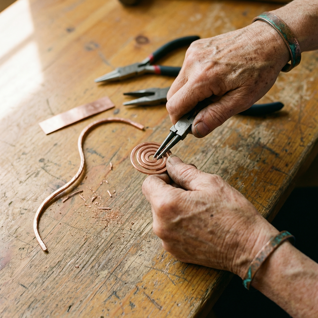 Mary's Coil Copper Anklet