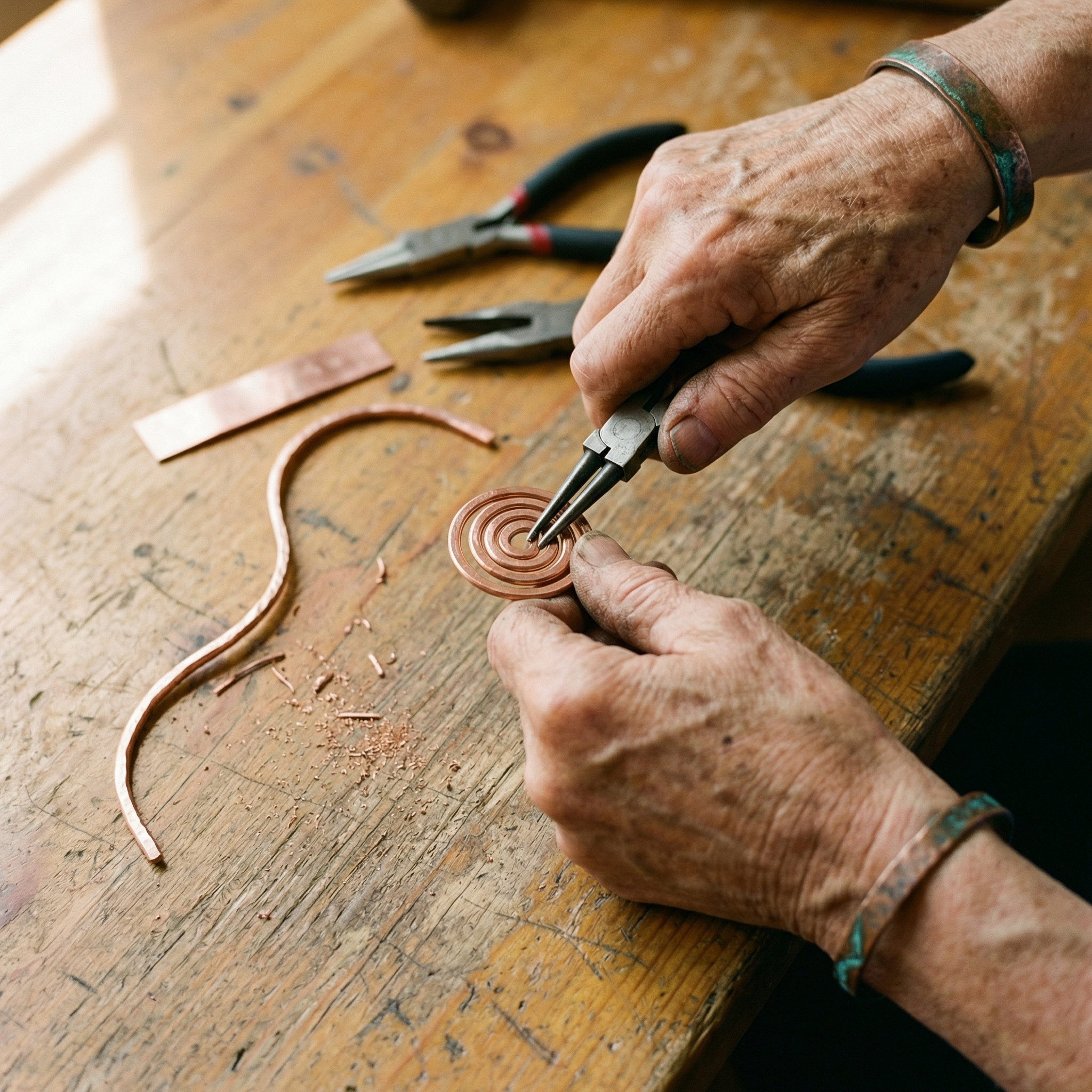 Mary's Coil Copper Anklet
