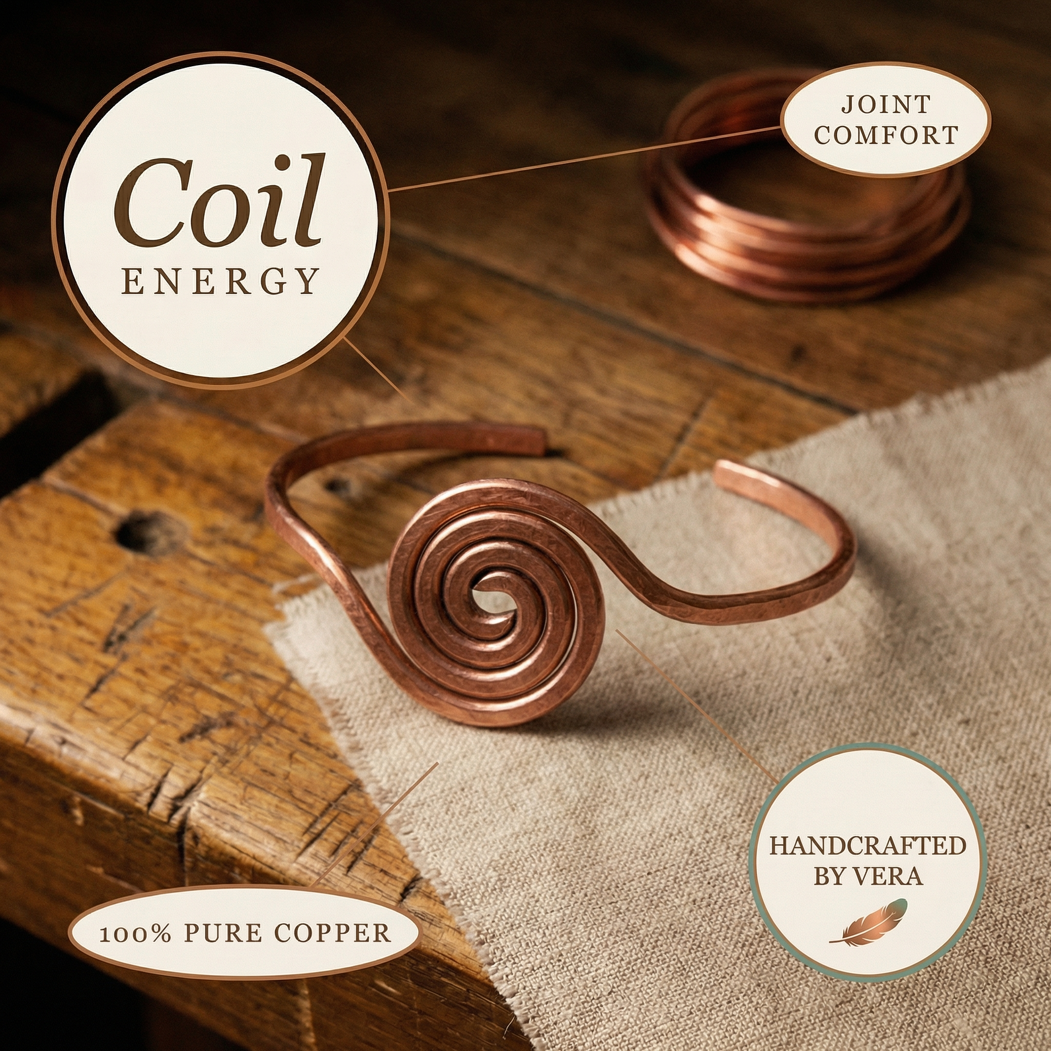 Mary's Coil Copper Anklet