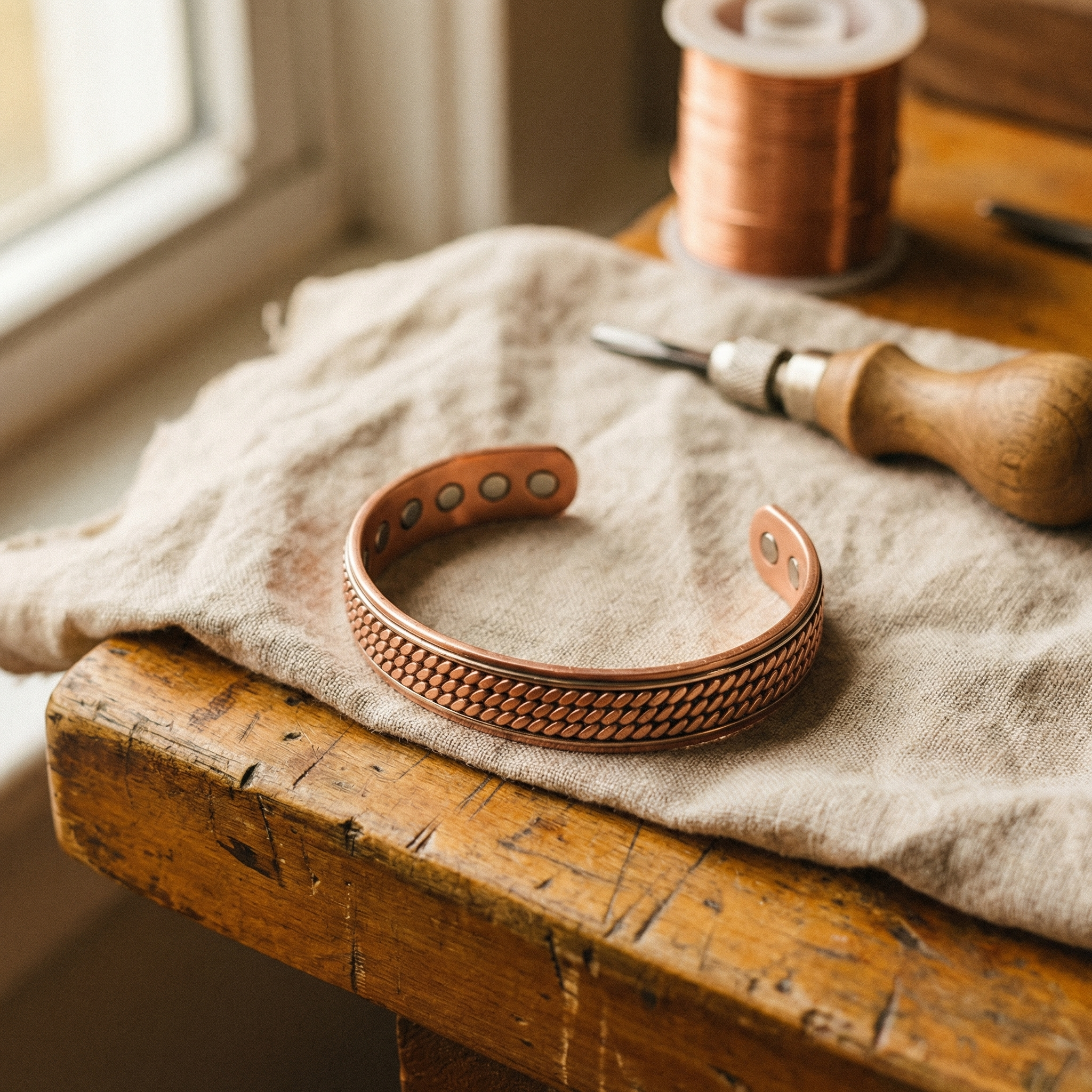 Mary's Wave Copper Bracelet