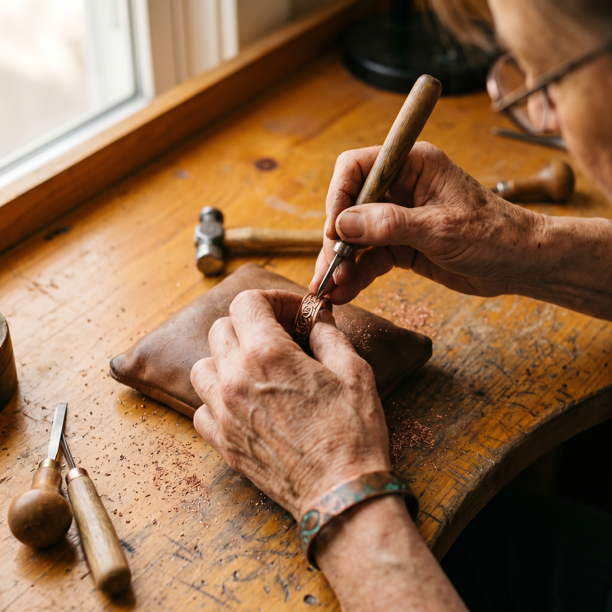 Mary's Burr Copper Ring