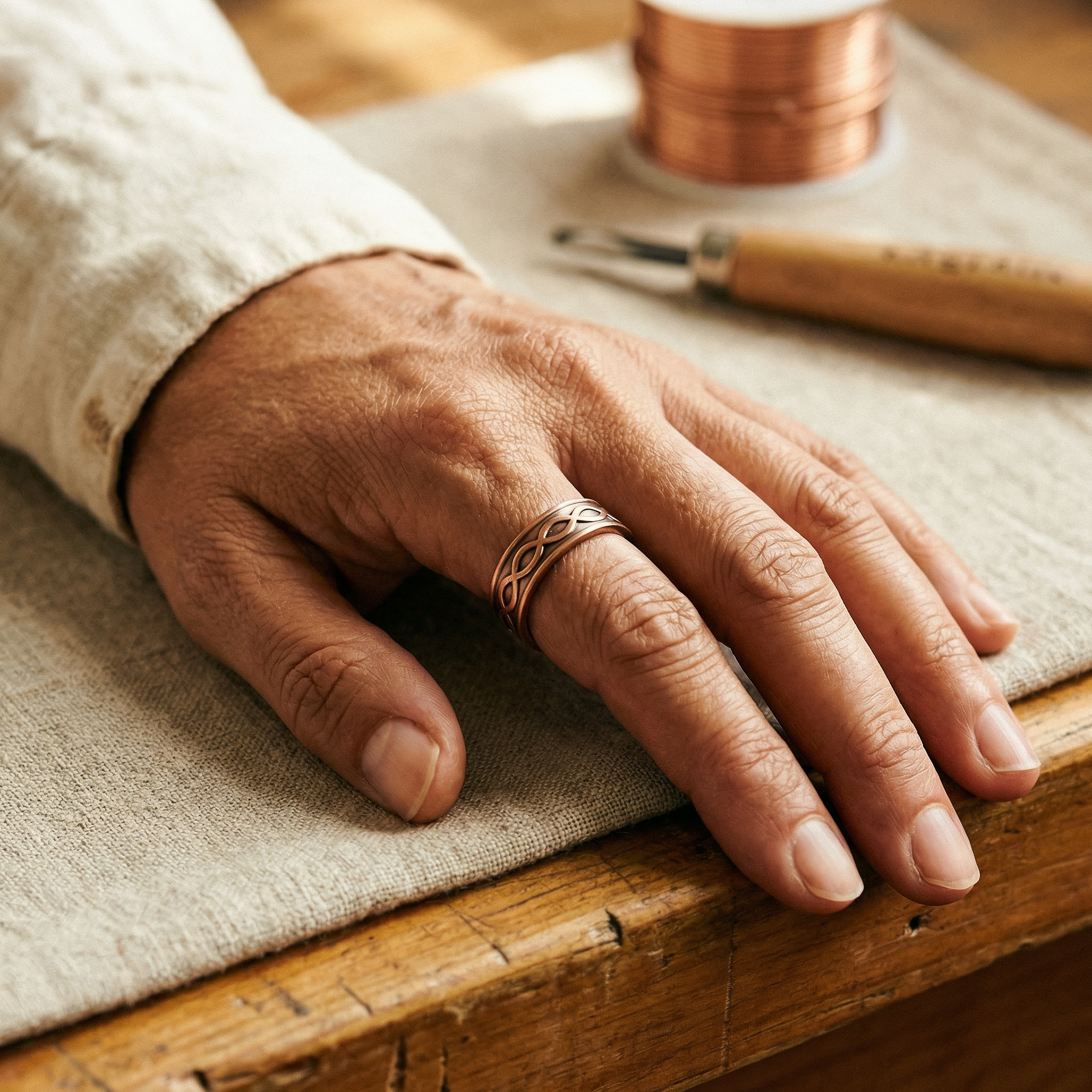 Mary's Char Copper Ring