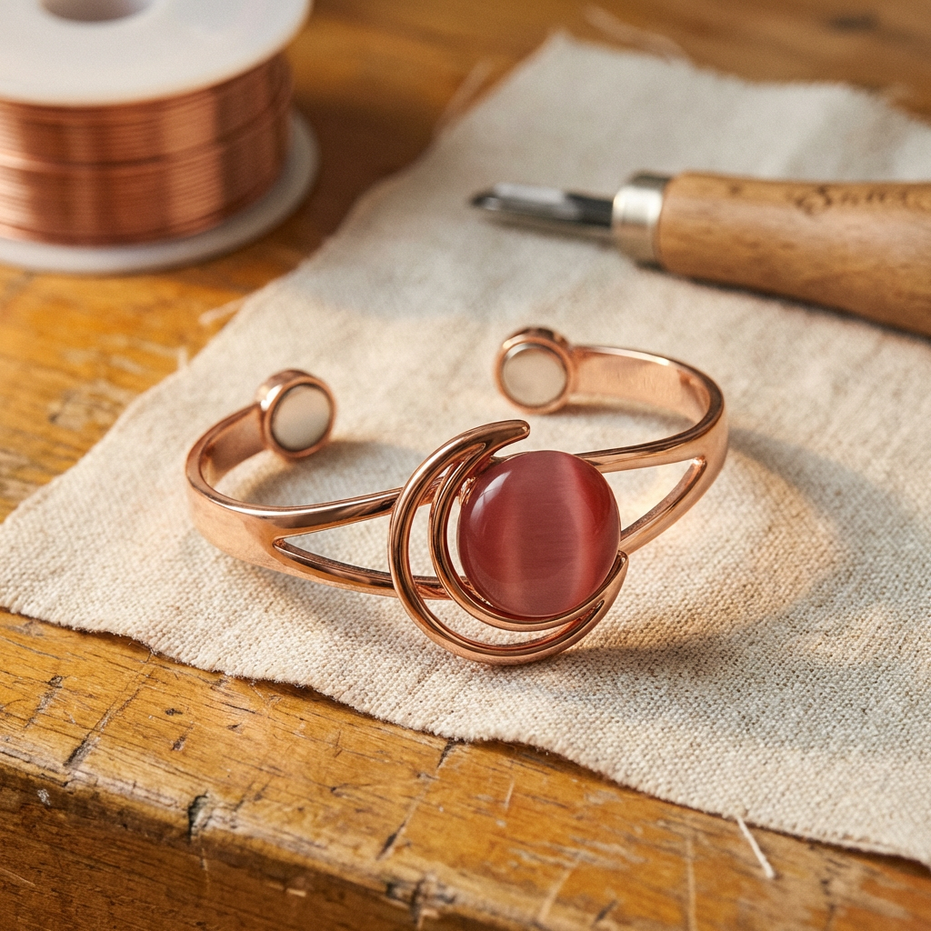 Mary's Sphere Pink Copper Bracelet