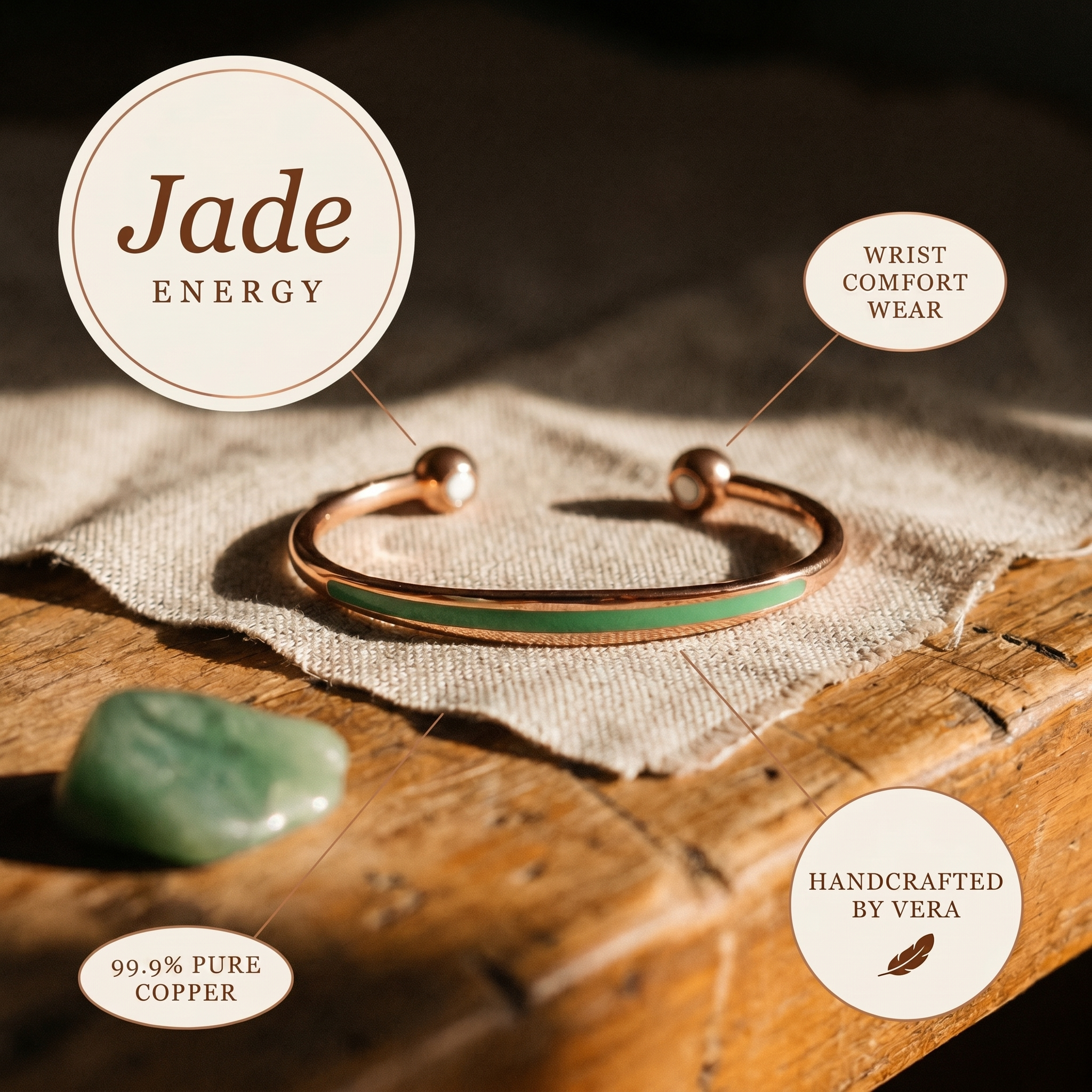 Mary's Jade Copper Bracelet