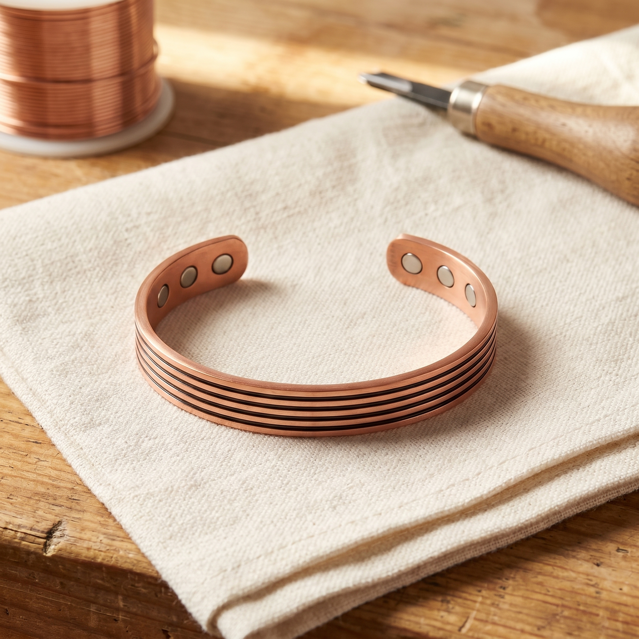 Mary's Sage Copper Bracelet