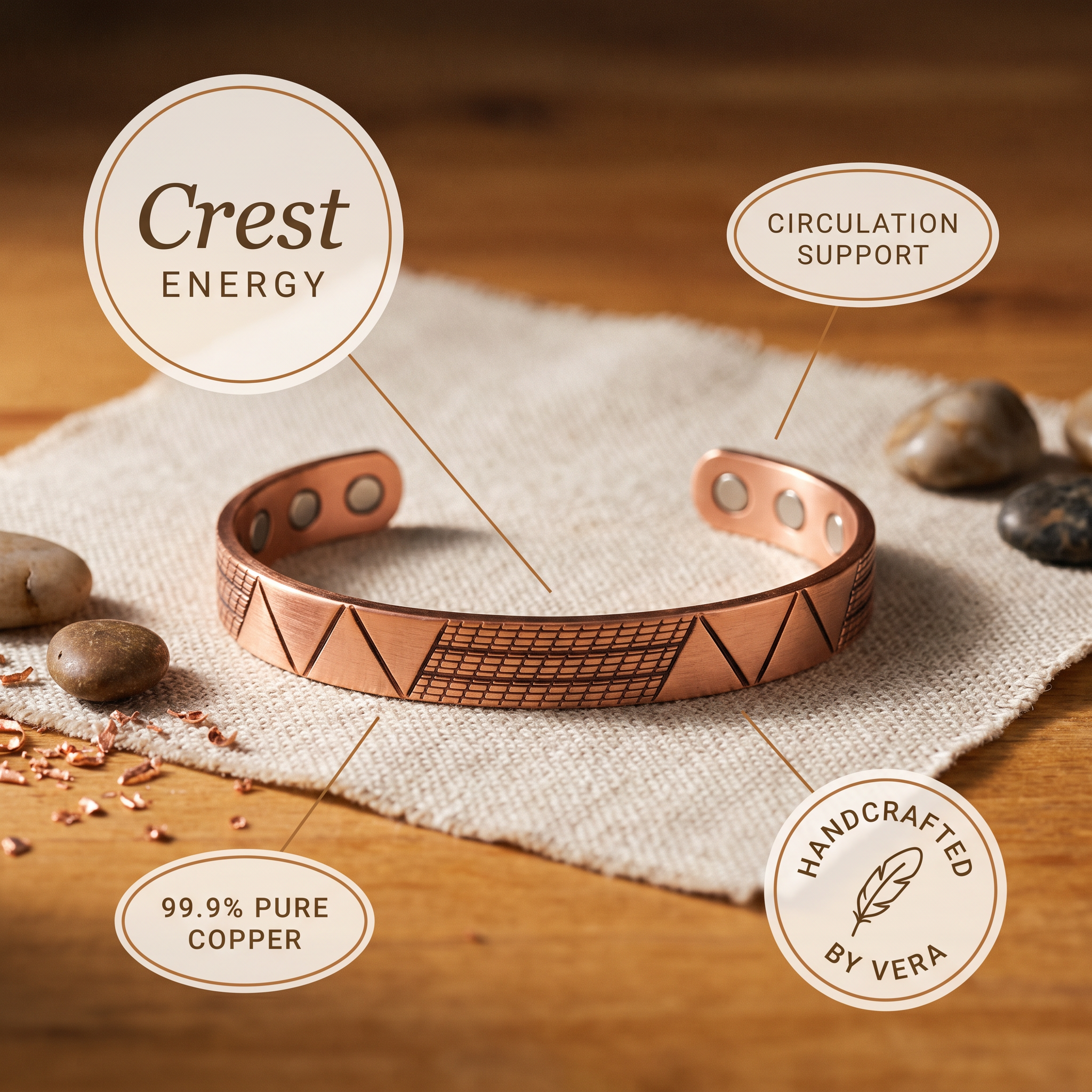 Mary's Crest Copper Bracelet