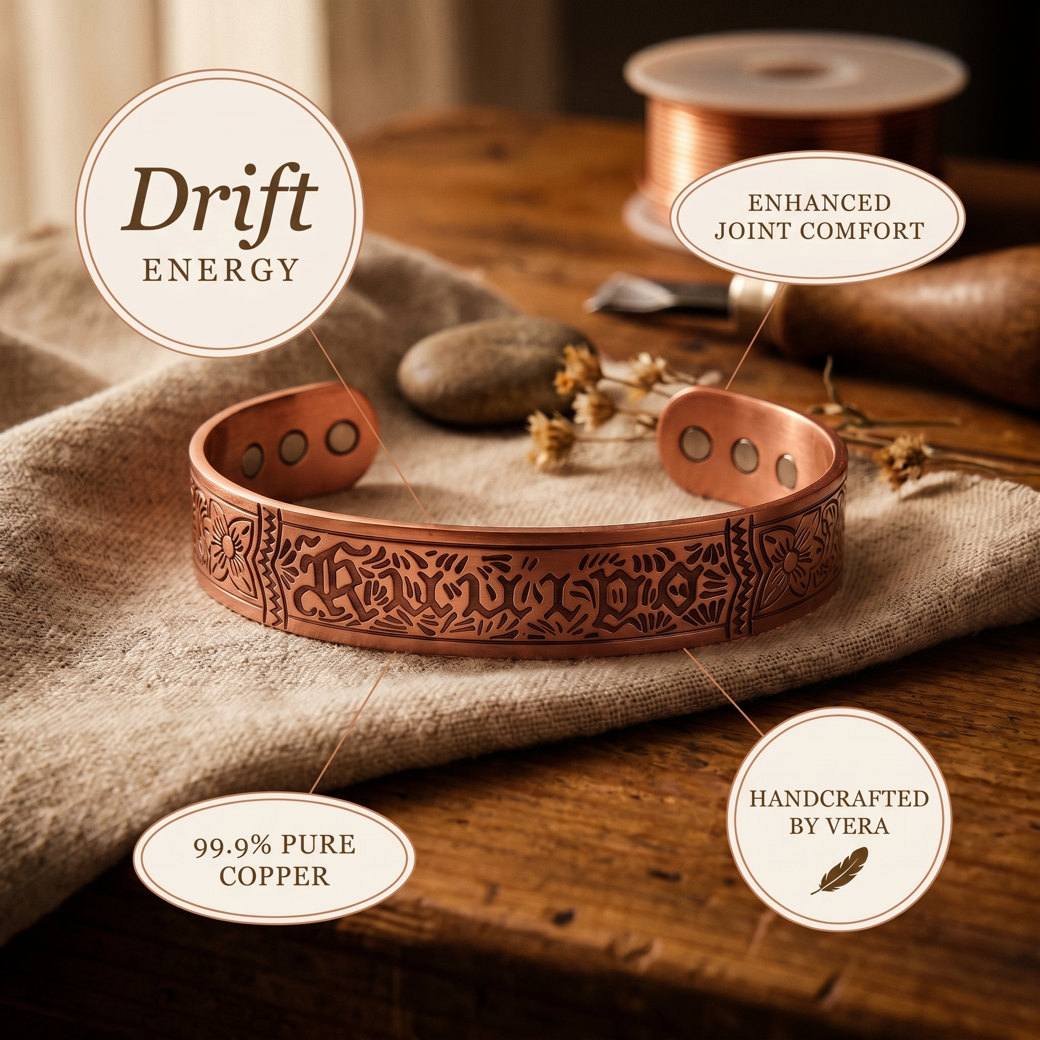 Mary's Drift Copper Bracelet