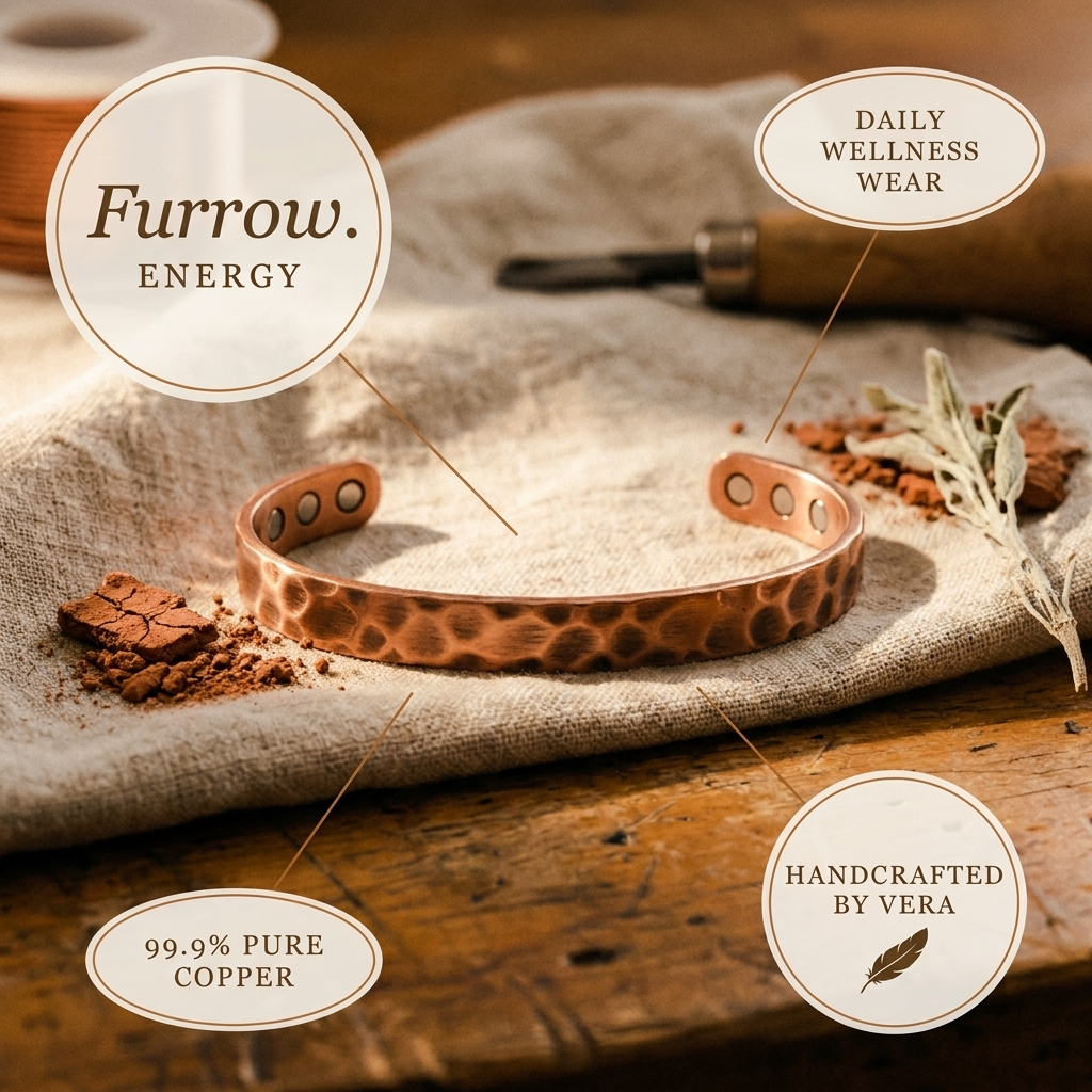 Mary's Furrow Copper Bracelet