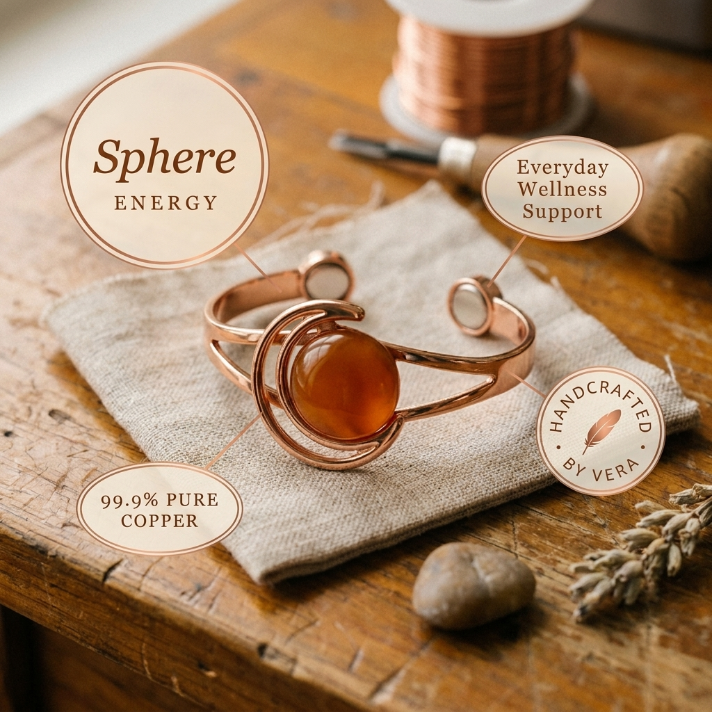 Mary's Sphere Orange Copper Bracelet