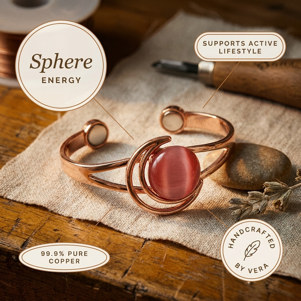 Mary's Sphere Pink Copper Bracelet