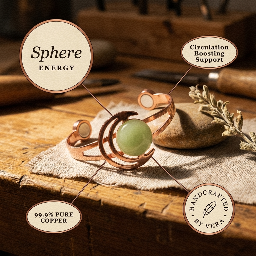 Mary's Sphere Green Copper Bracelet