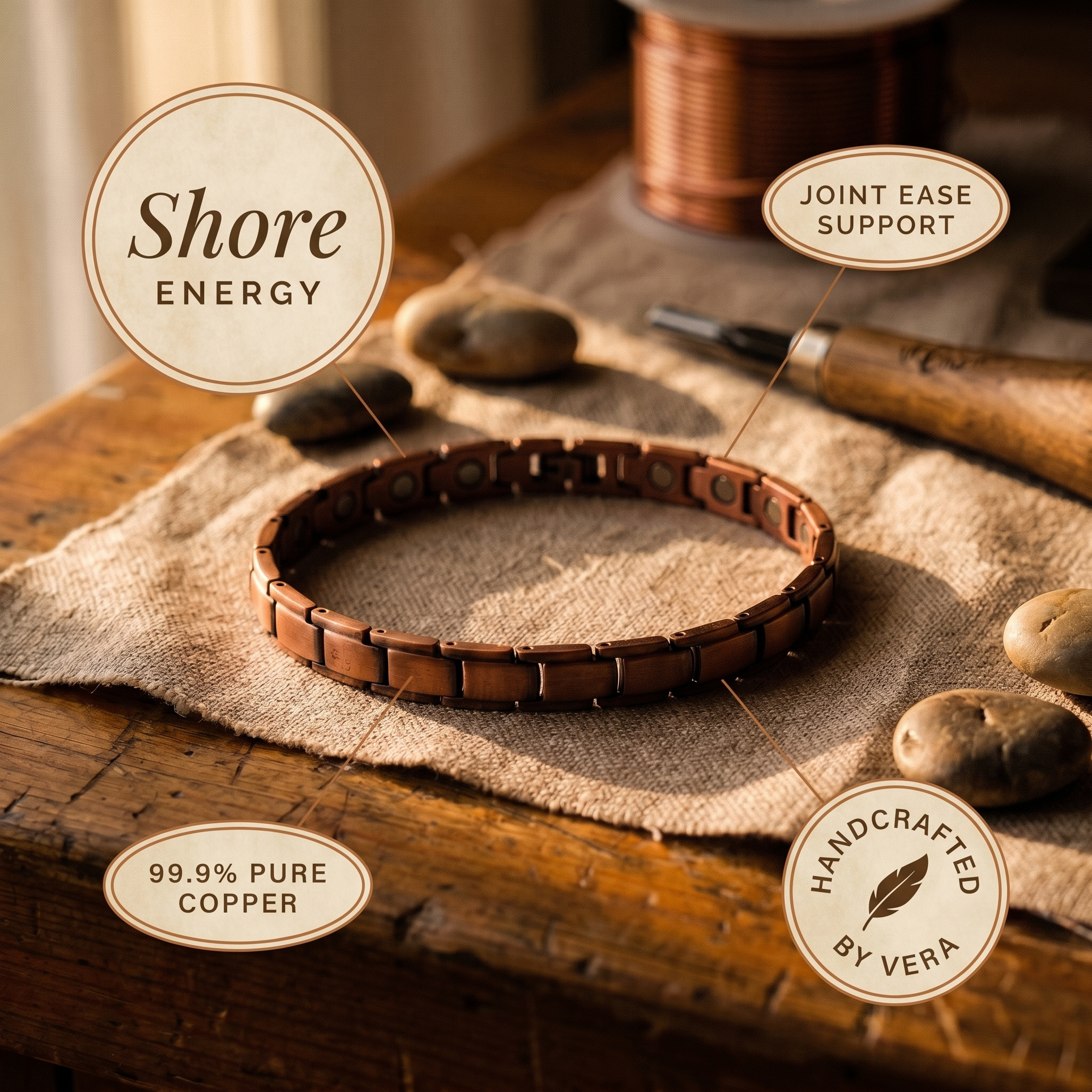 Mary's Shore Copper Anklet