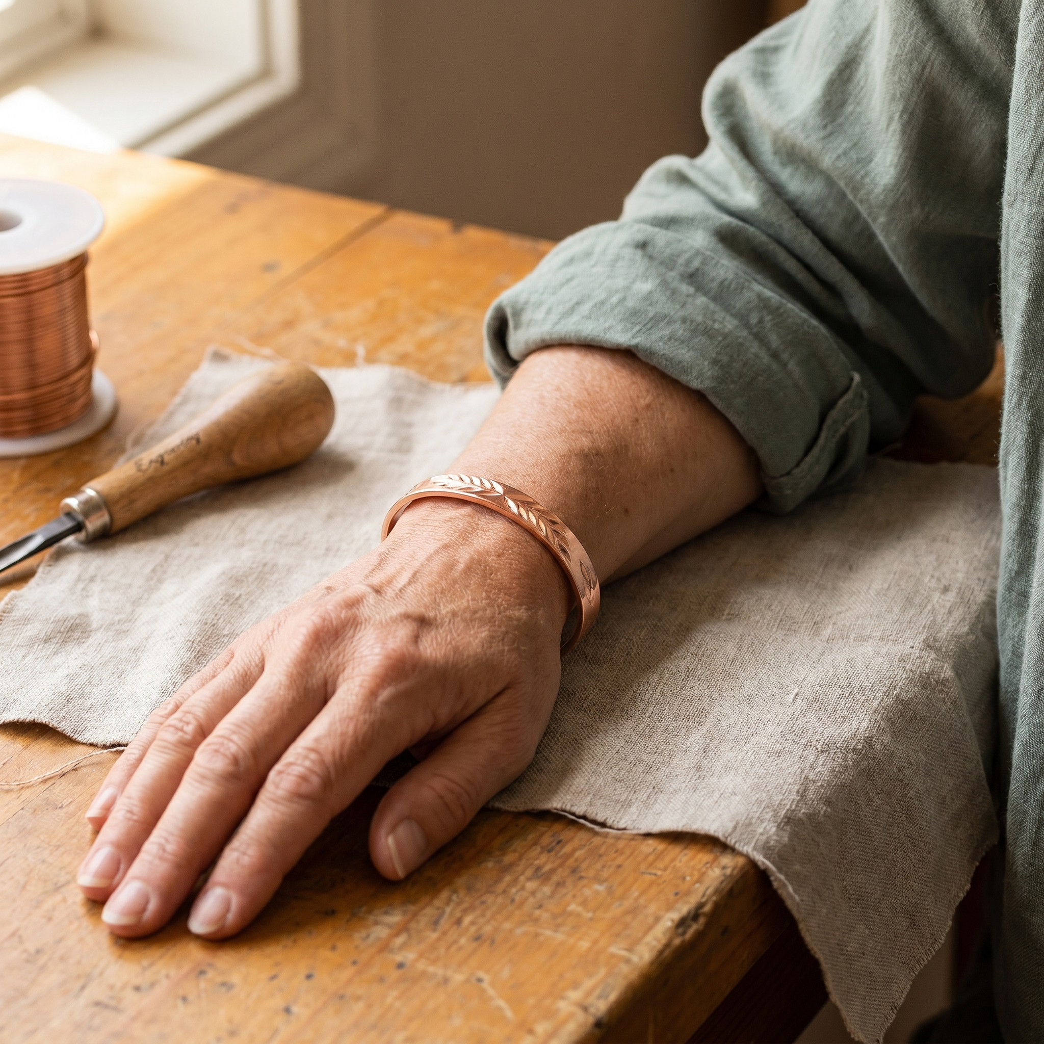Mary's Lunar Copper Bracelet