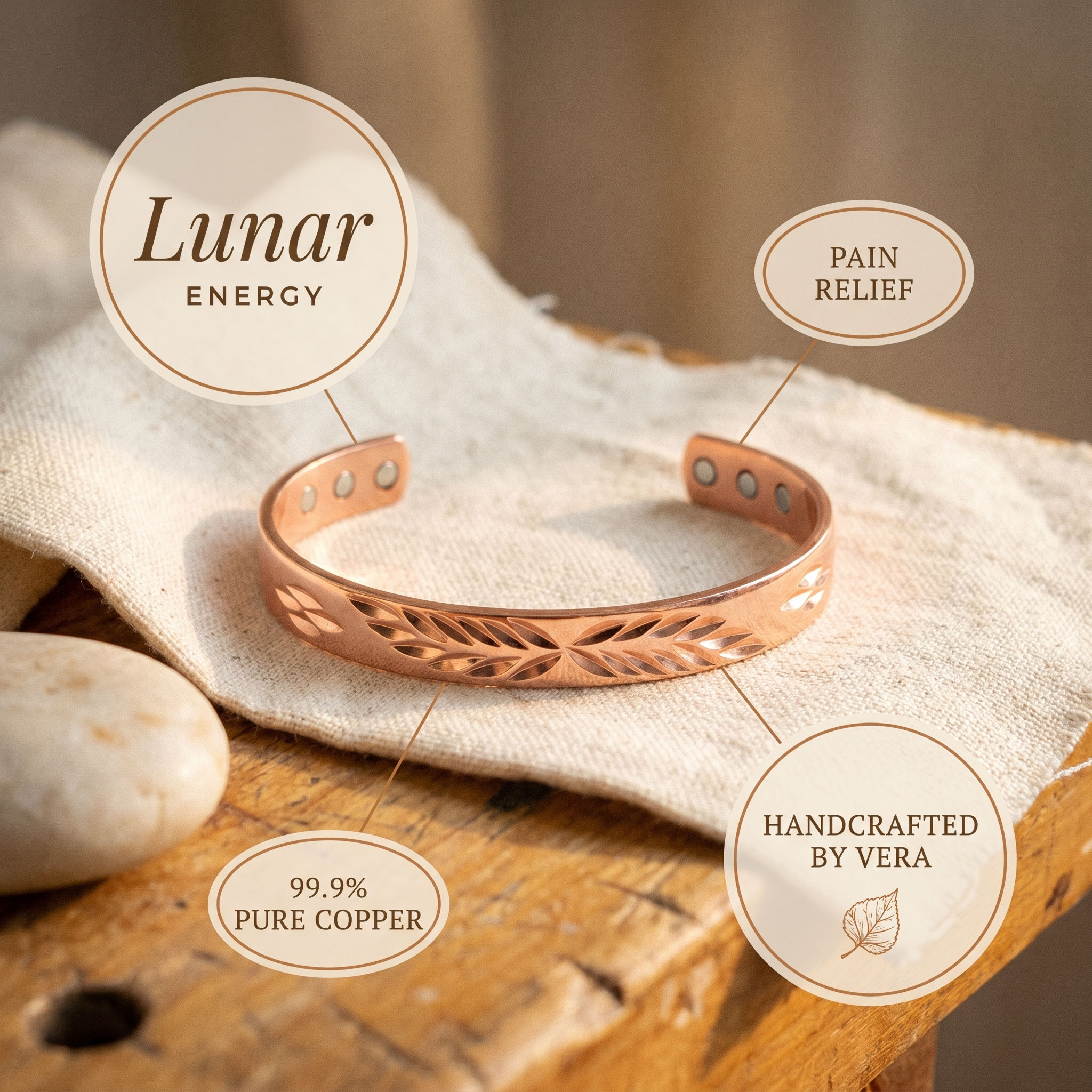 Mary's Lunar Copper Bracelet