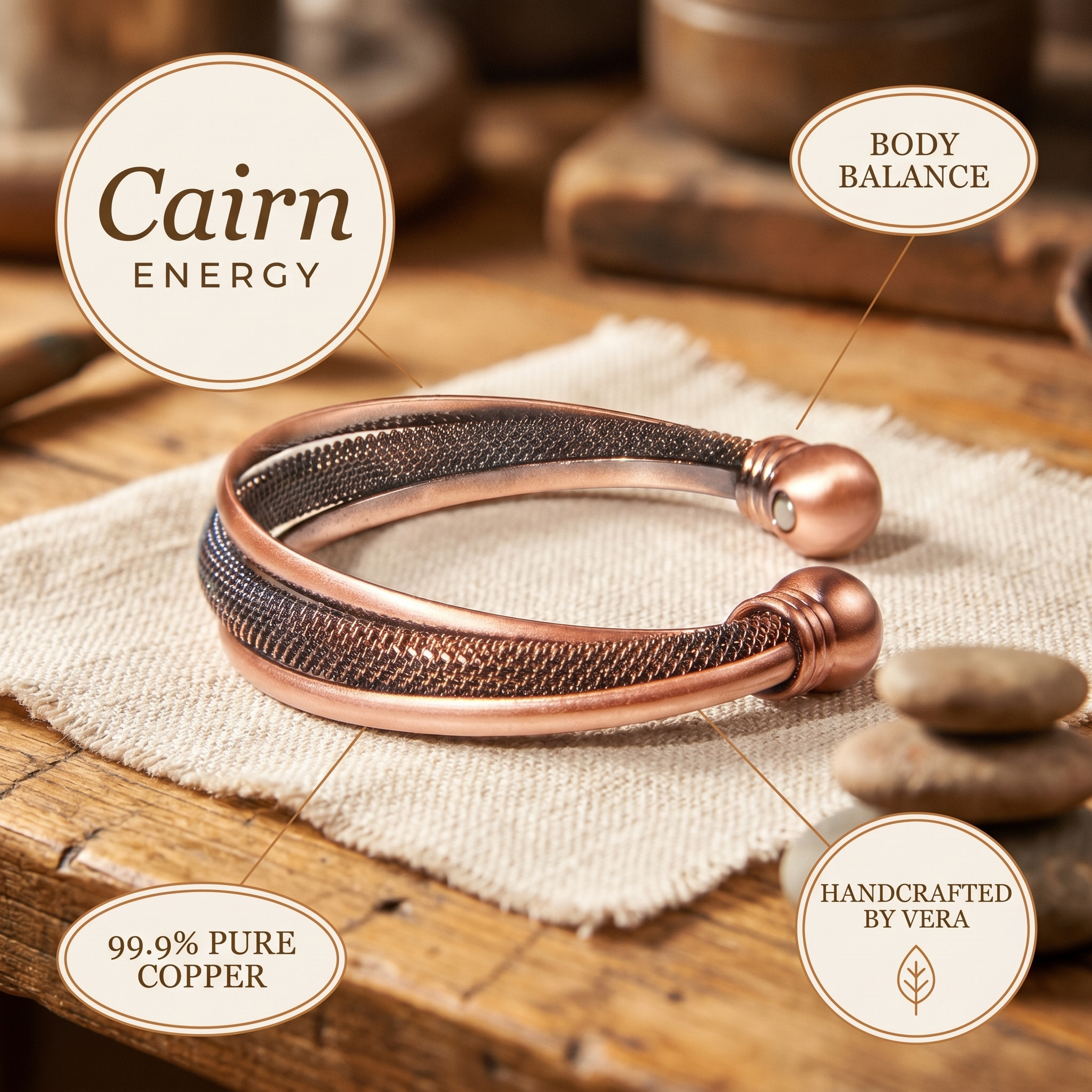 Mary's Cairn Copper Bracelet