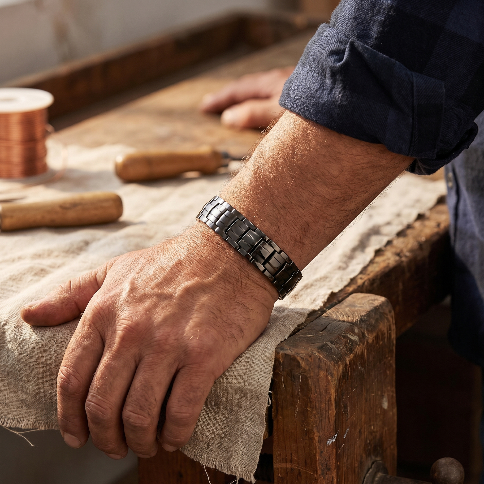 Mary's Ochre Men's  Copper Bracelet