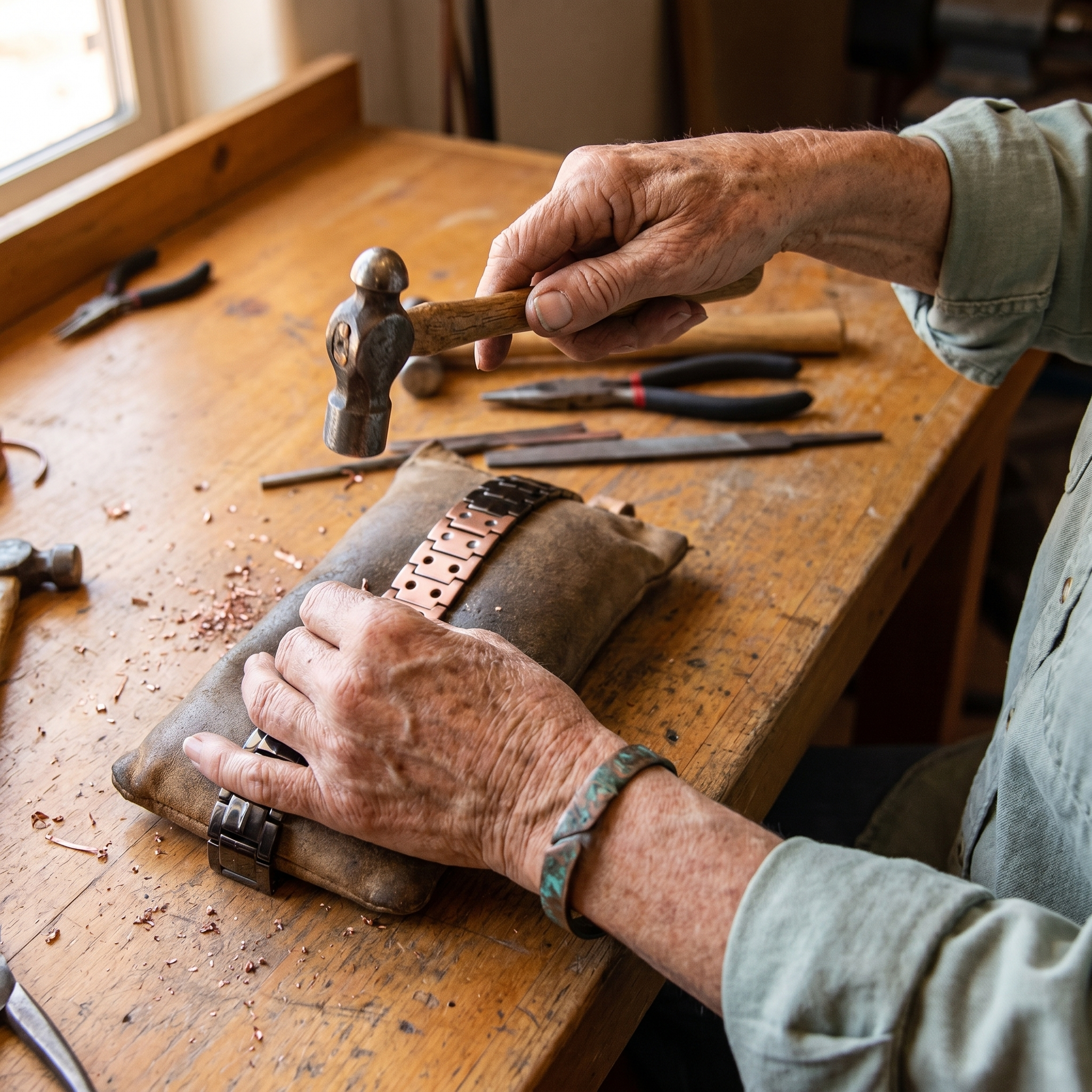 Mary's Ochre Men's  Copper Bracelet