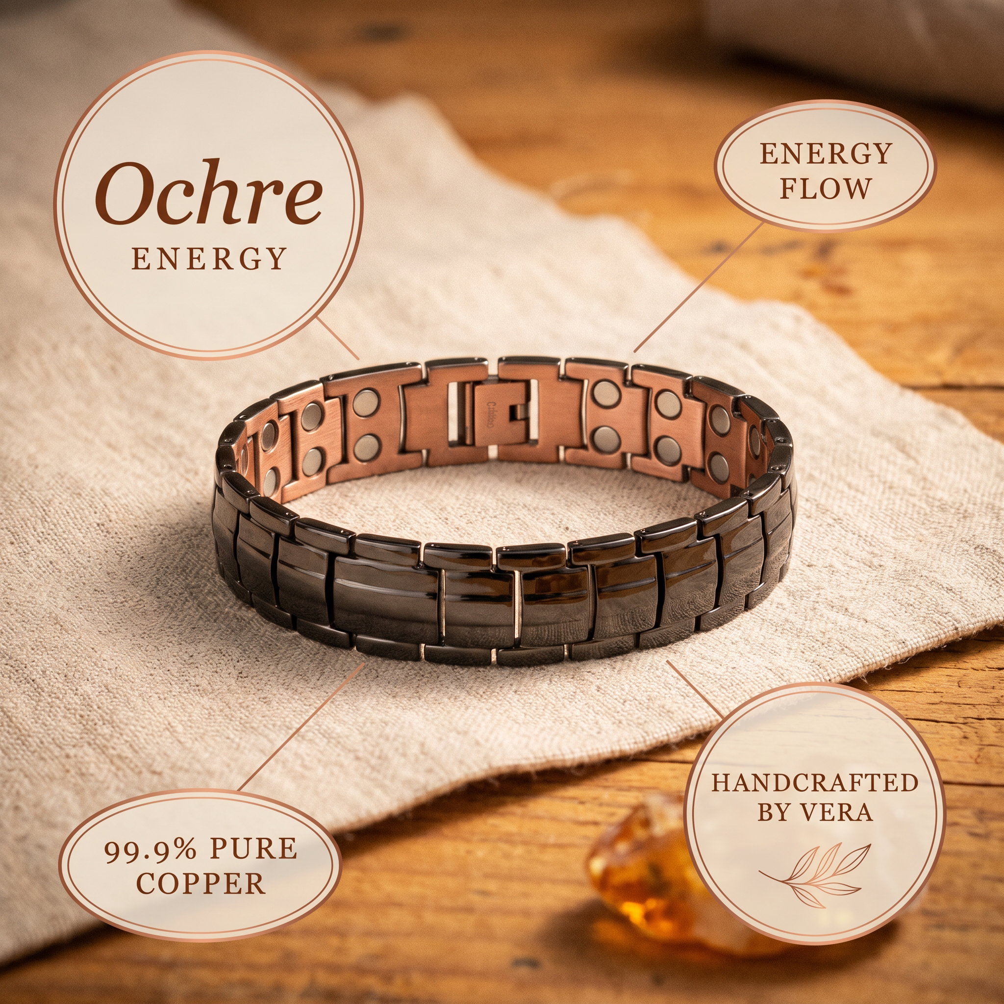 Mary's Ochre Men's  Copper Bracelet