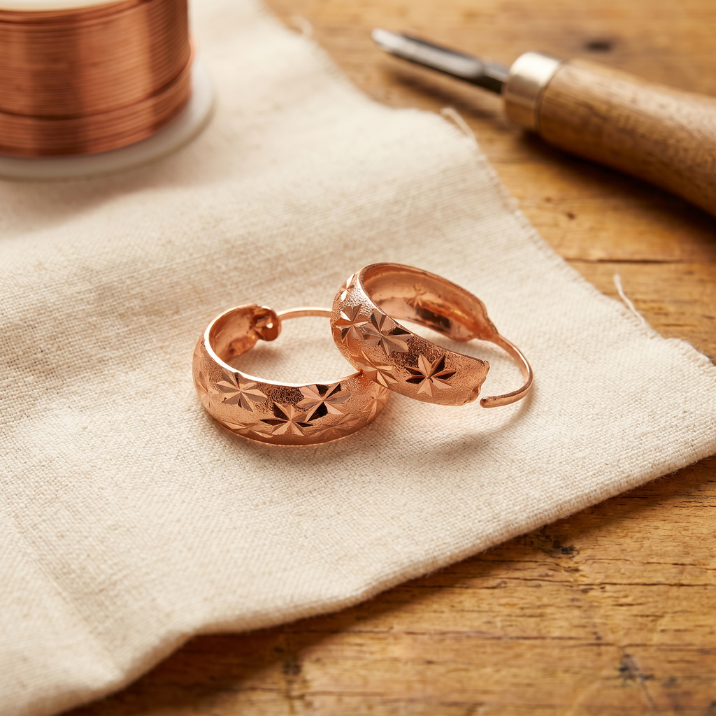 Mary's Dew Copper Earrings
