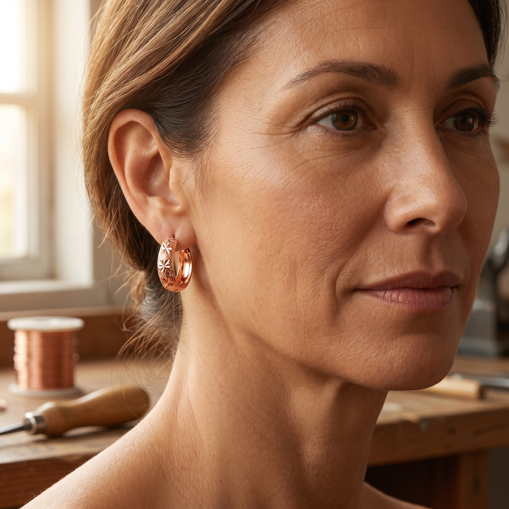Mary's Dew Copper Earrings