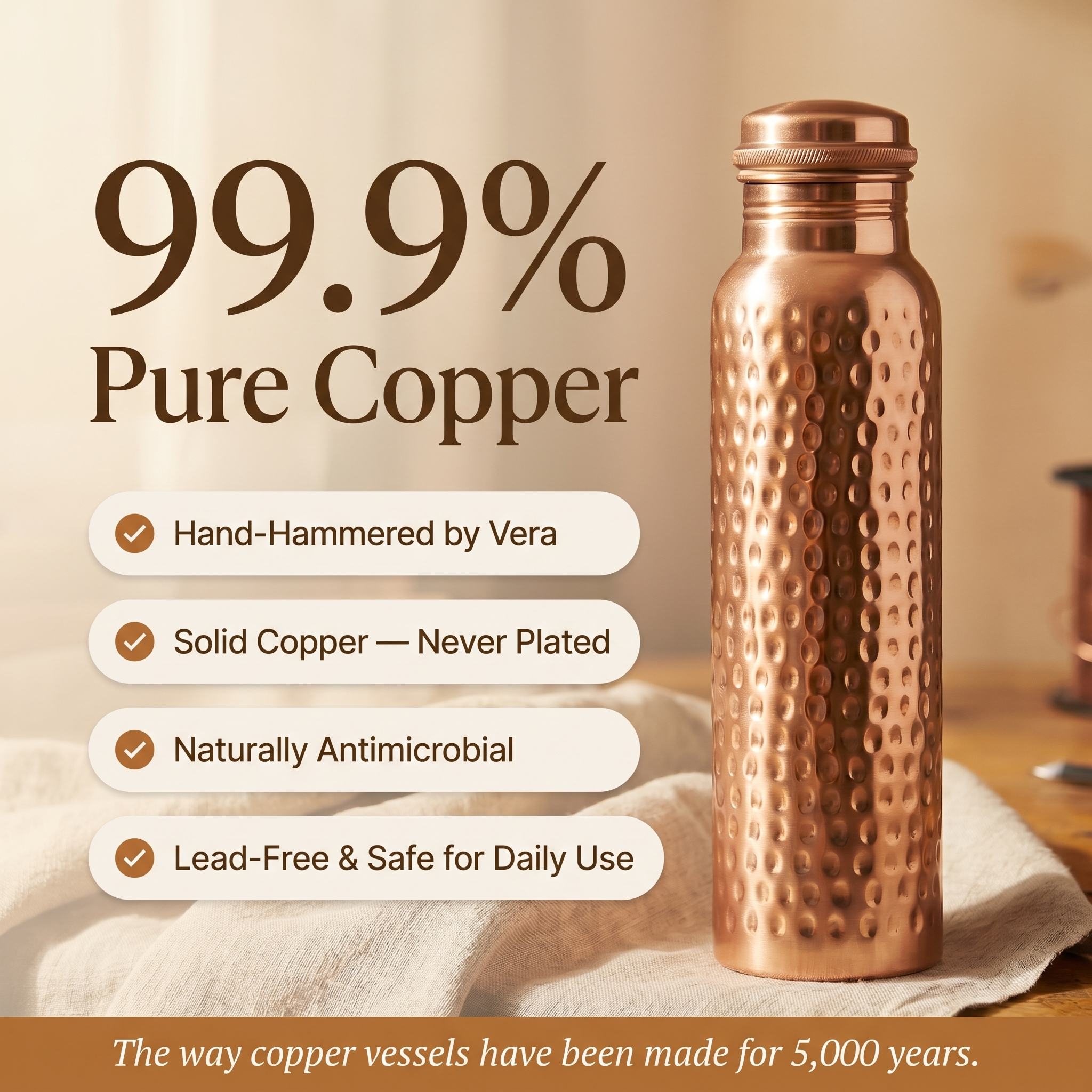 Mary's Pure Copper Water Bottle