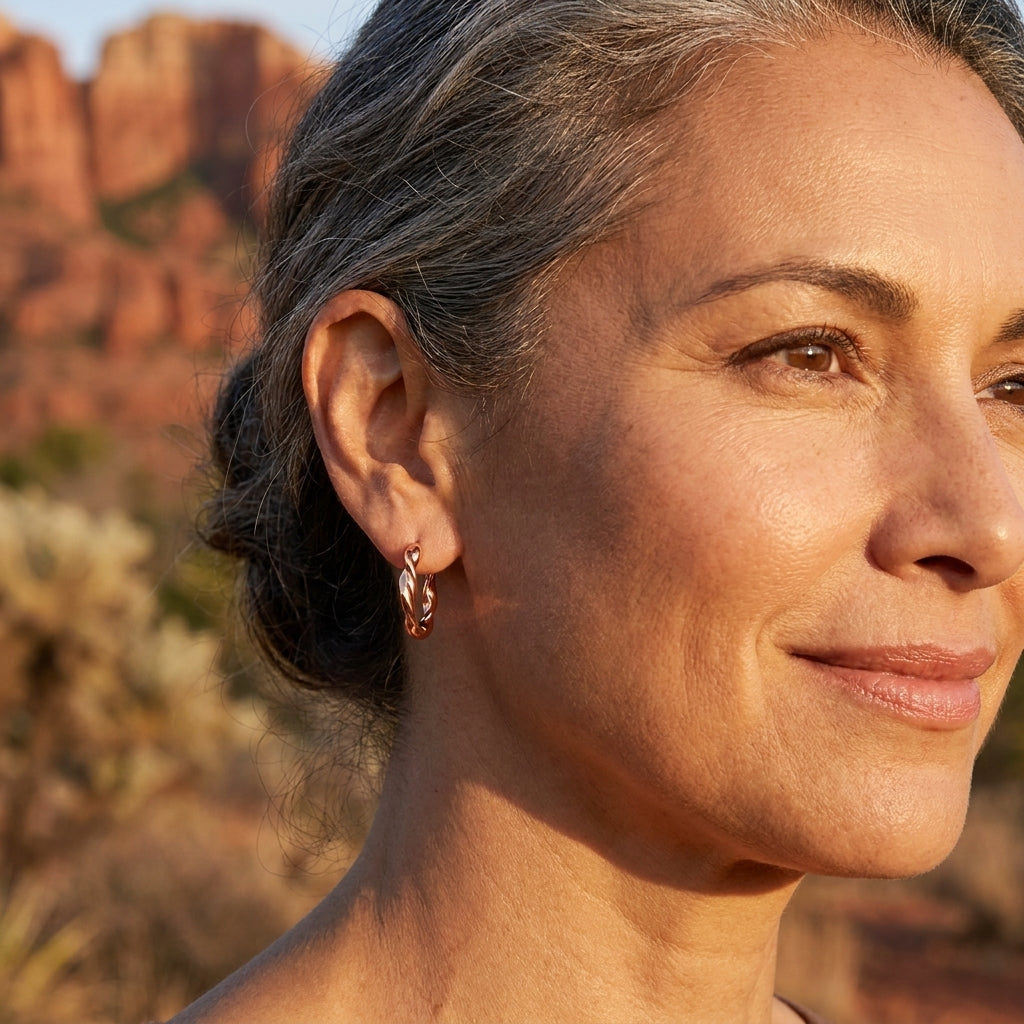 Mary's Wren Copper Hoop Earrings
