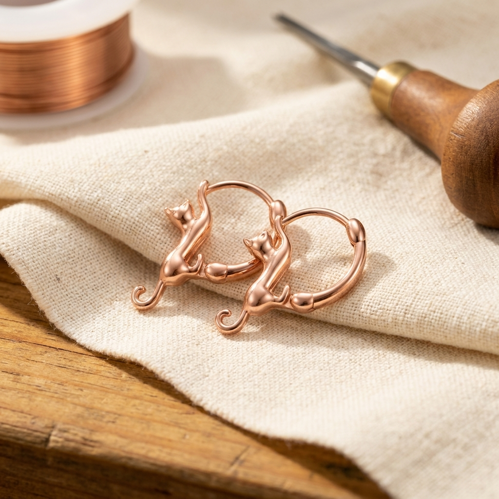 Mary's Swirl Copper Earrings