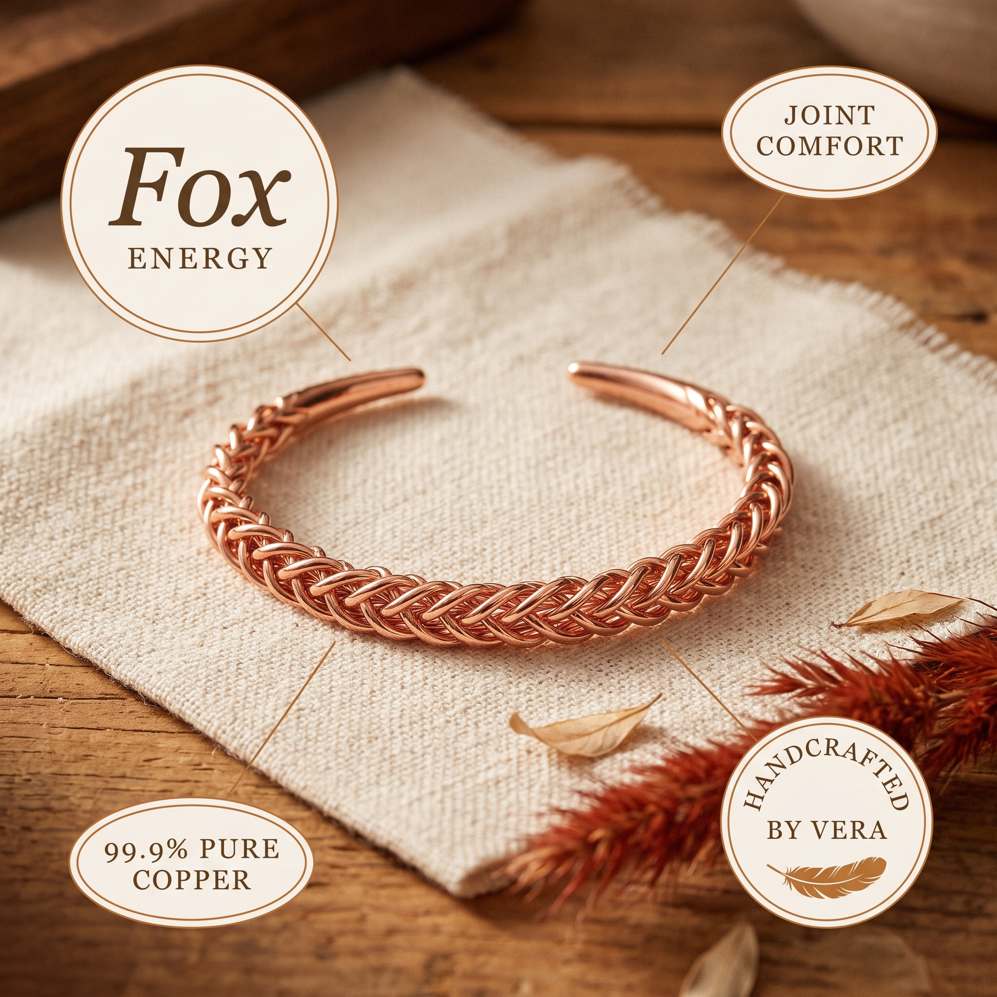 Mary's Fox Copper Bracelet