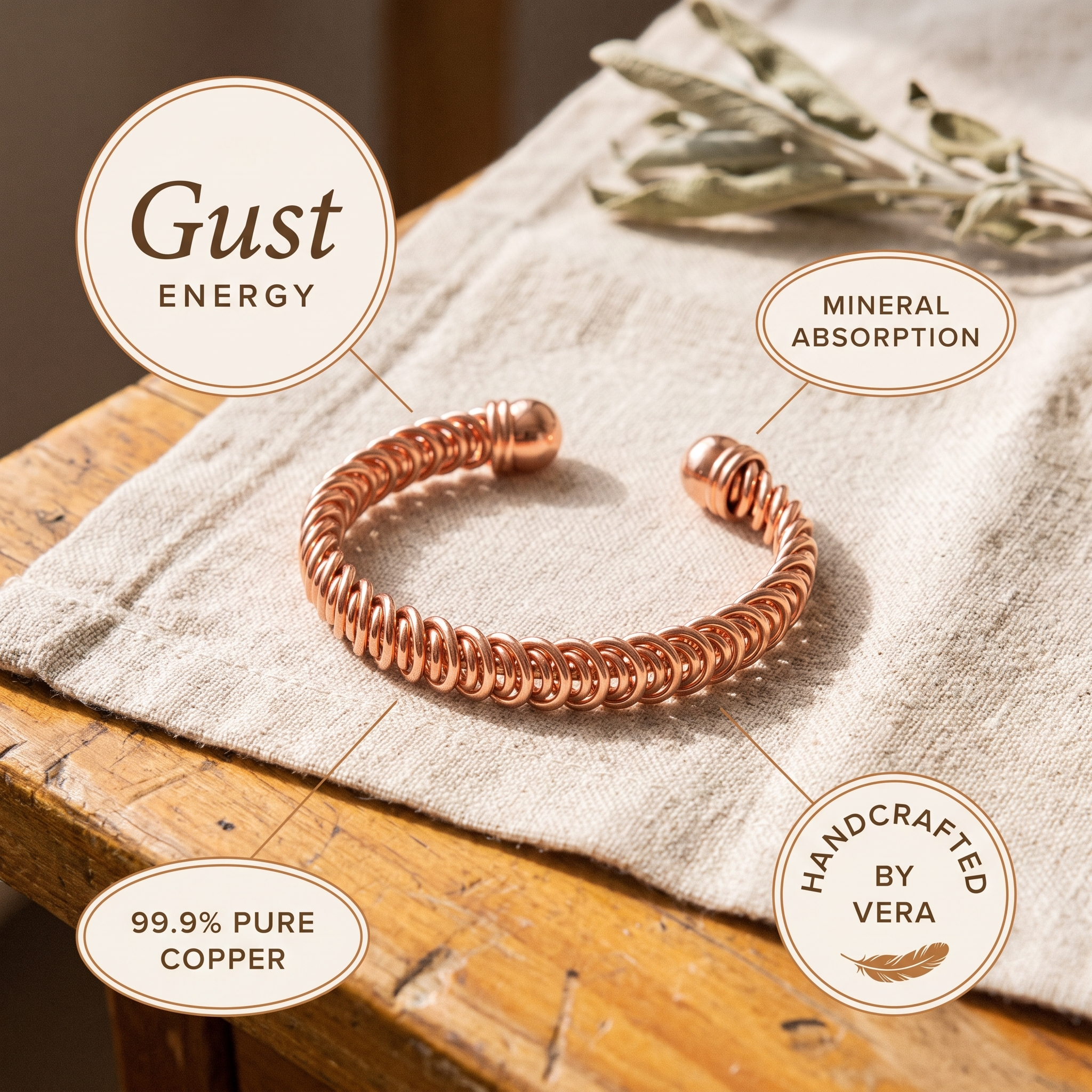 Mary's Gust Copper Bracelet