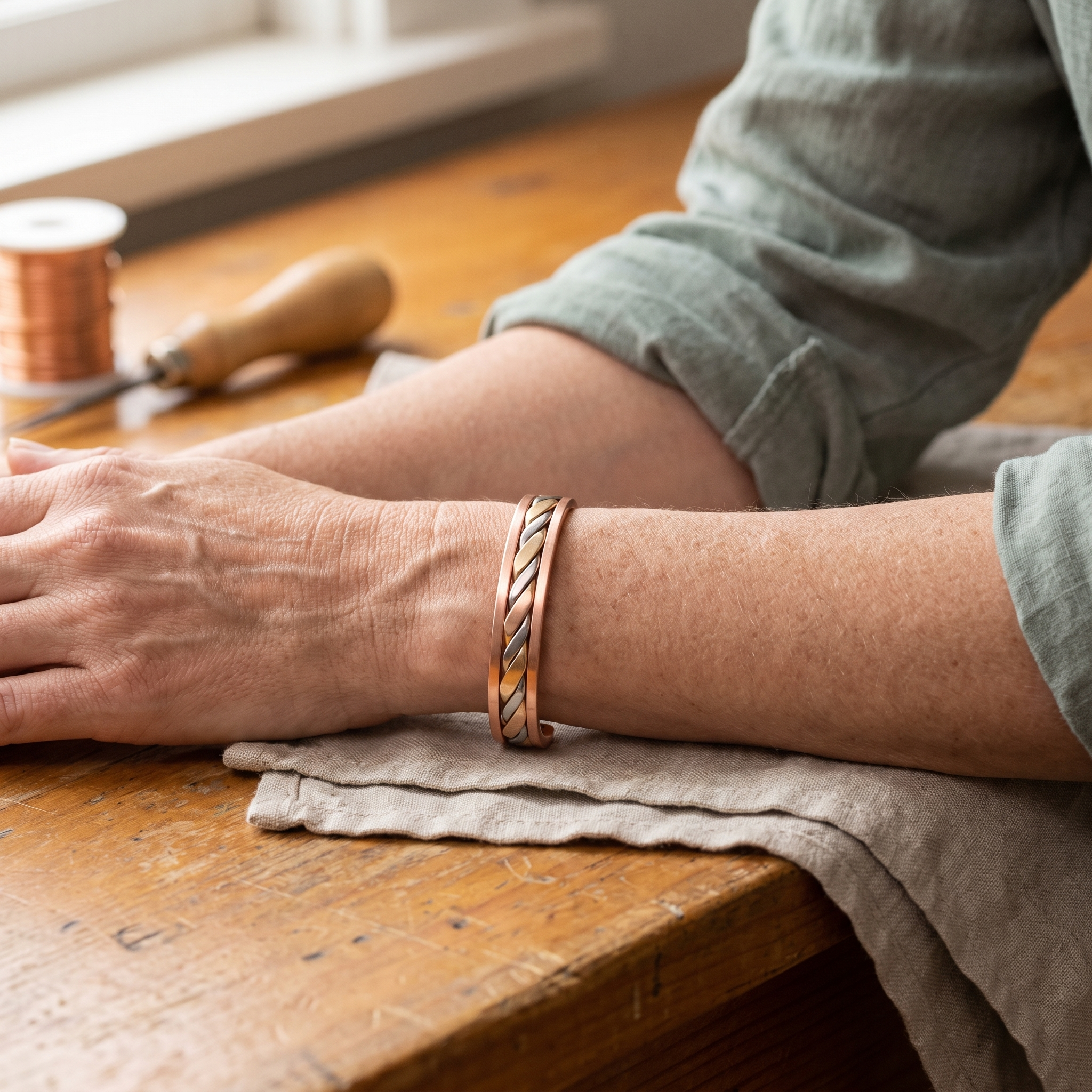 Mary's Bud Copper Bracelet