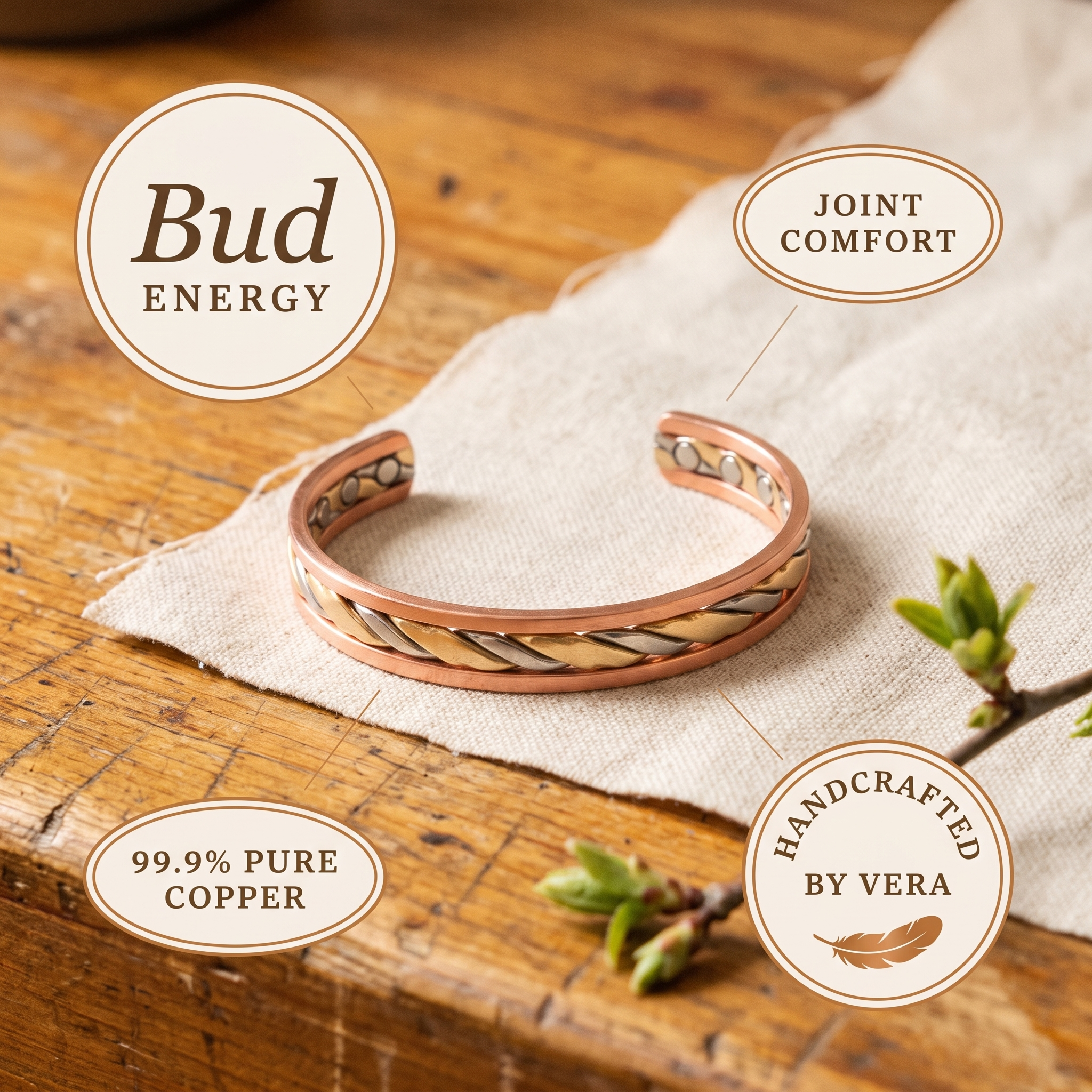 Mary's Bud Copper Bracelet
