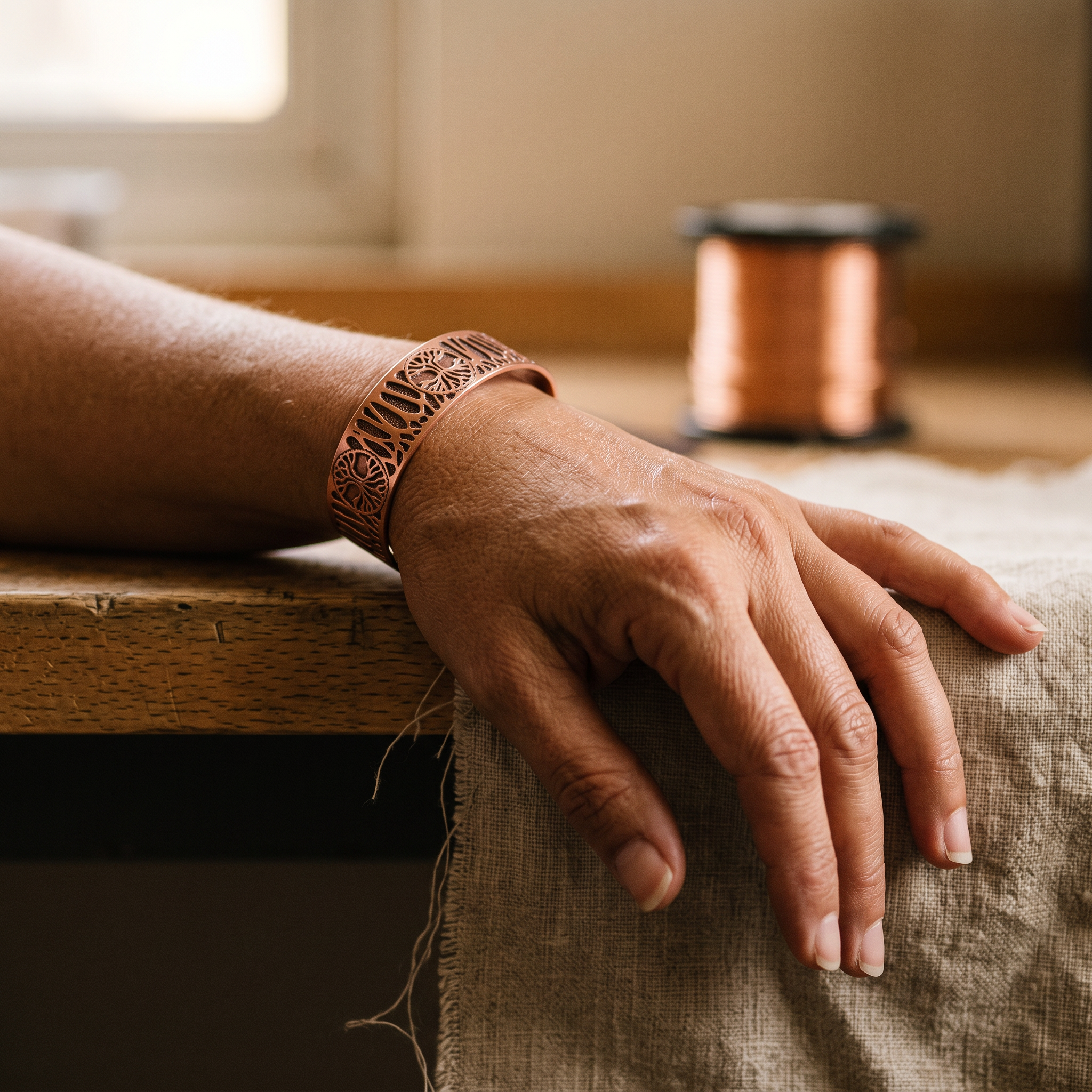 Mary's Vine Copper Bracelet