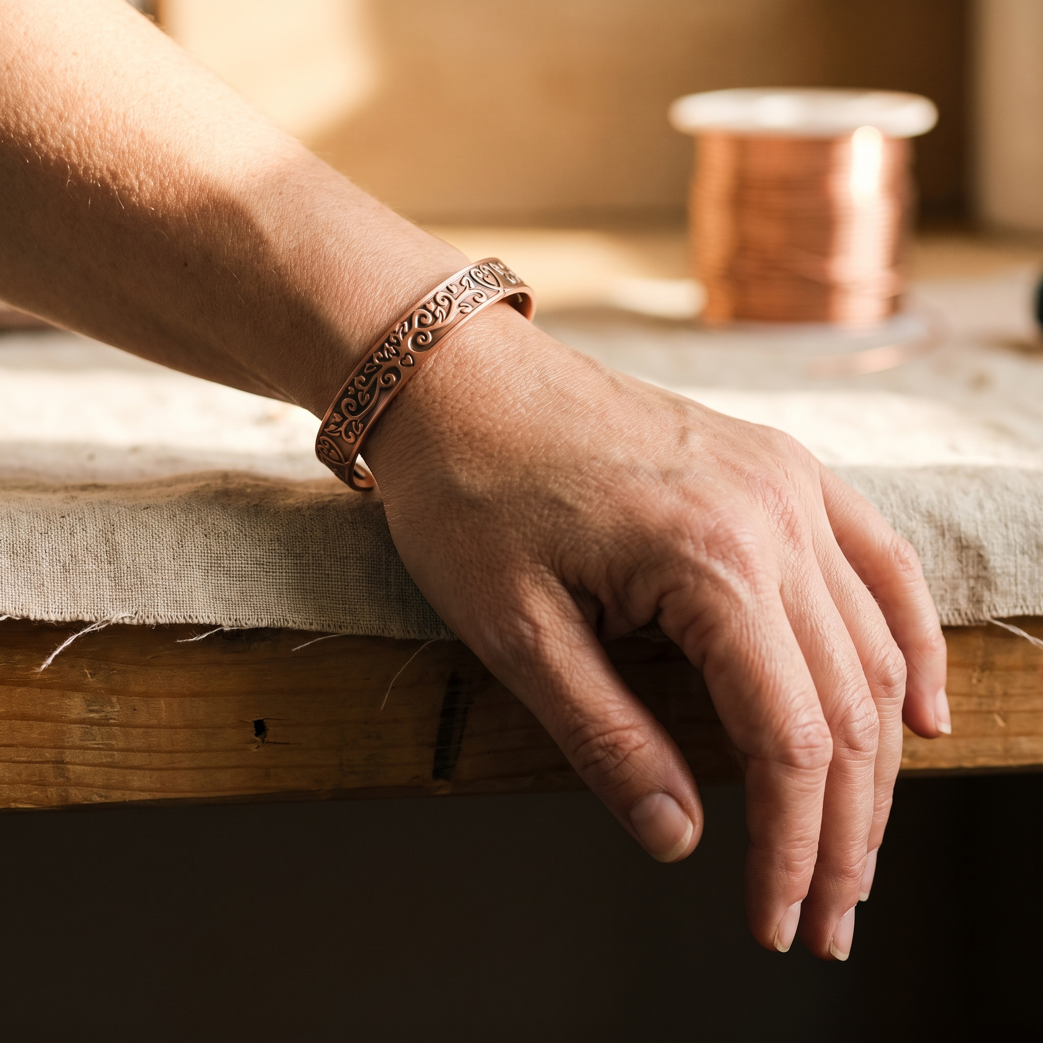 Mary's Tide Copper Bracelet