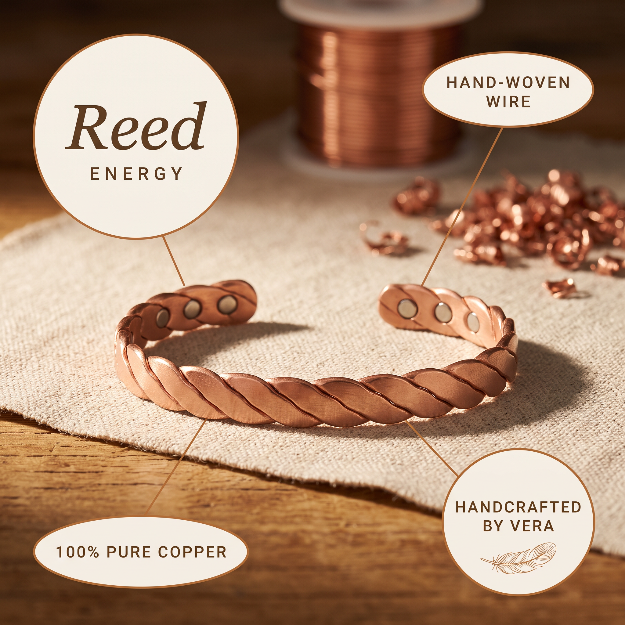 Mary's Reed Copper Bracelet
