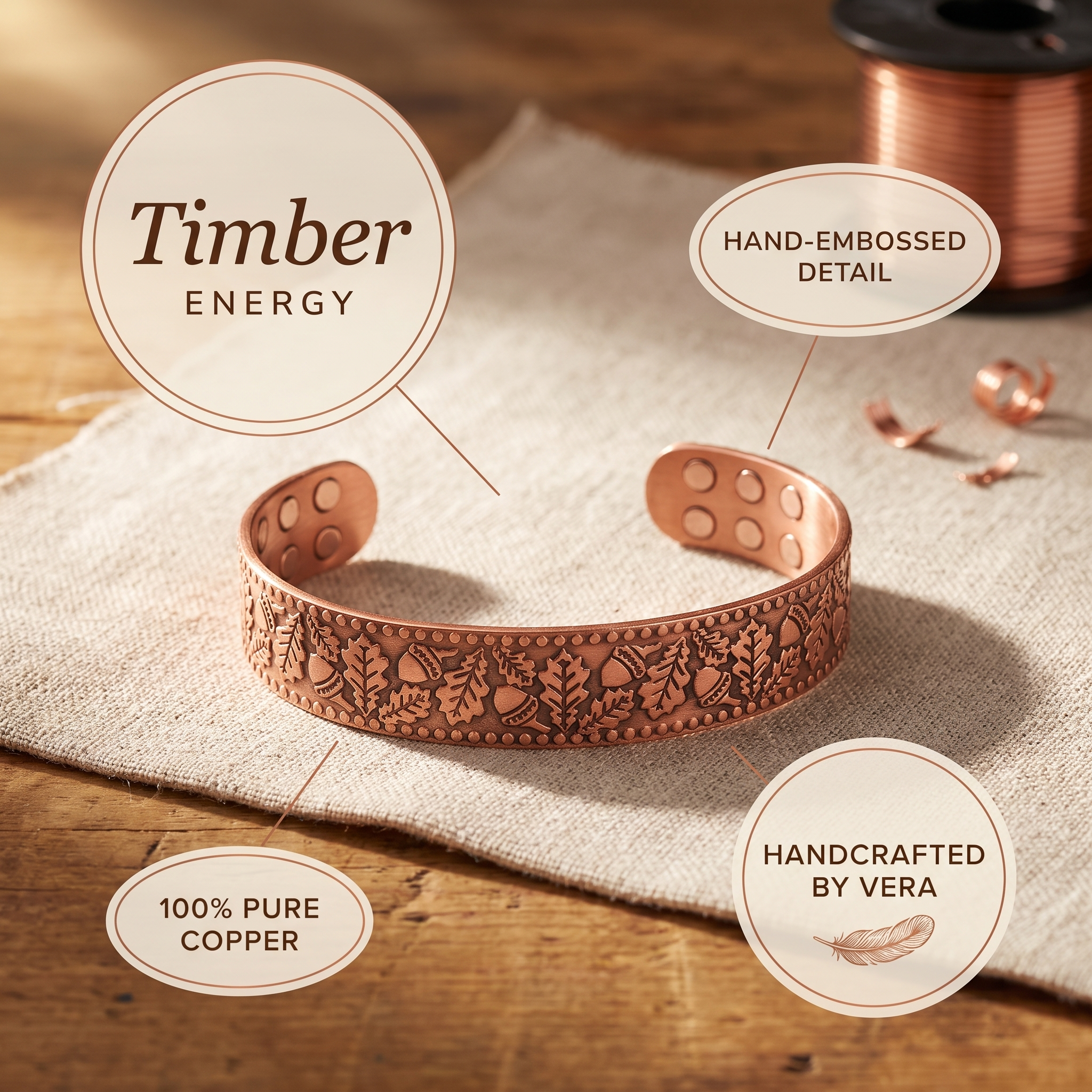 Mary's Timber Copper Bracelet