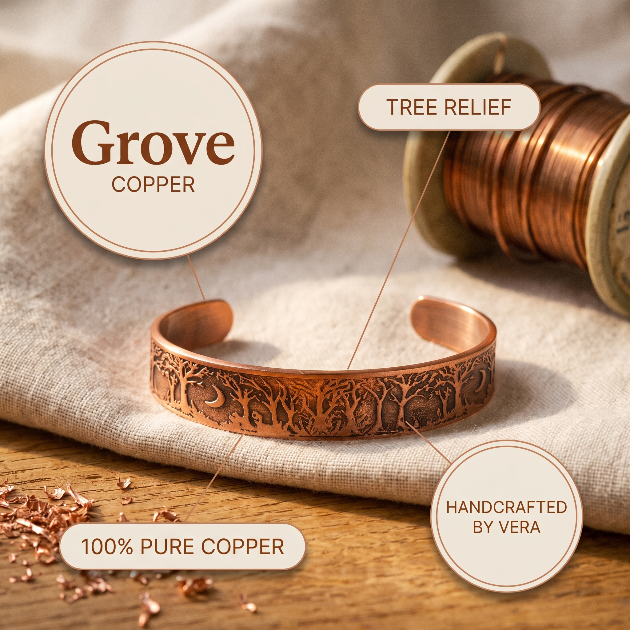 Mary's Grove Copper Bracelet